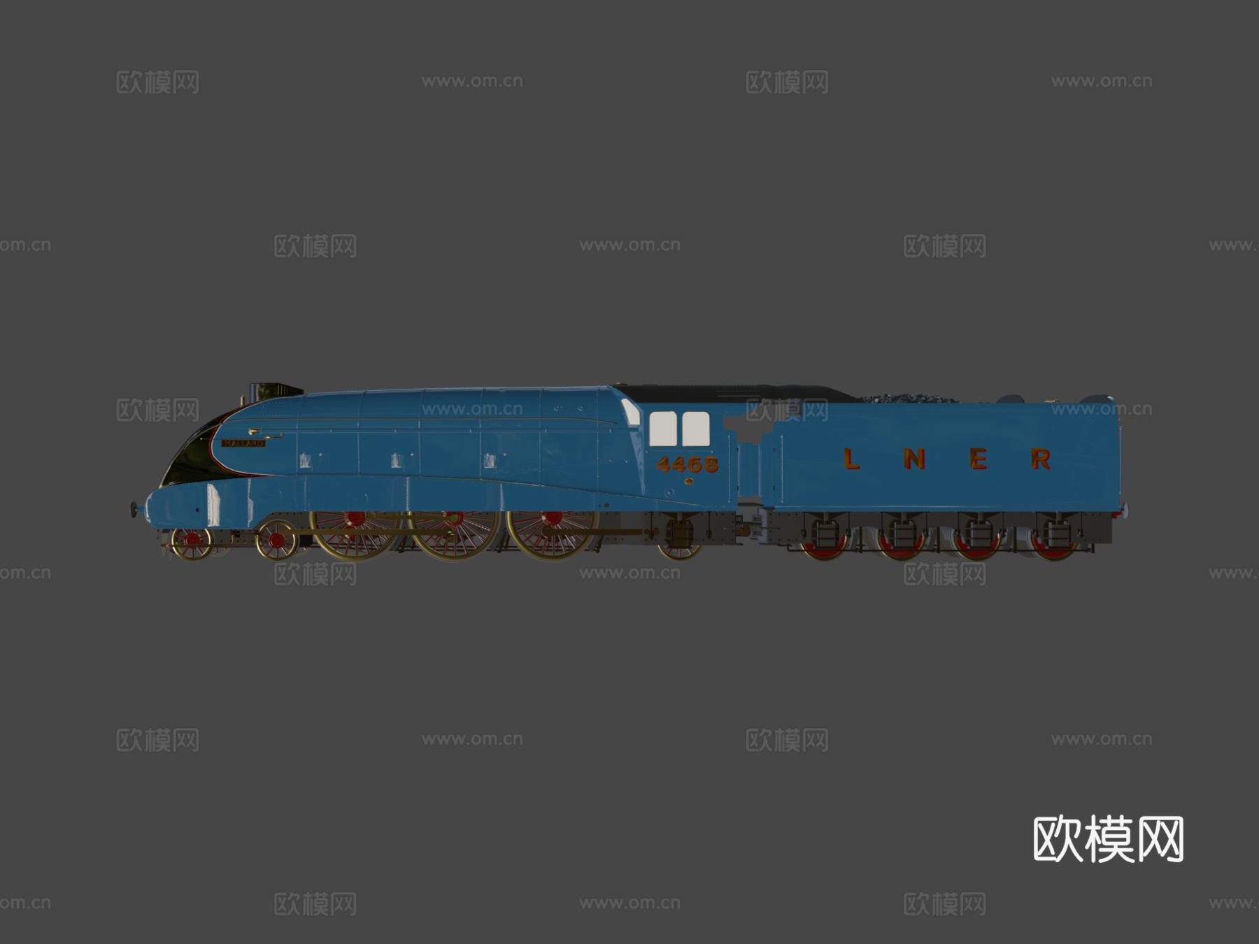 火车 - A4级 LNER 野鸭3d模型