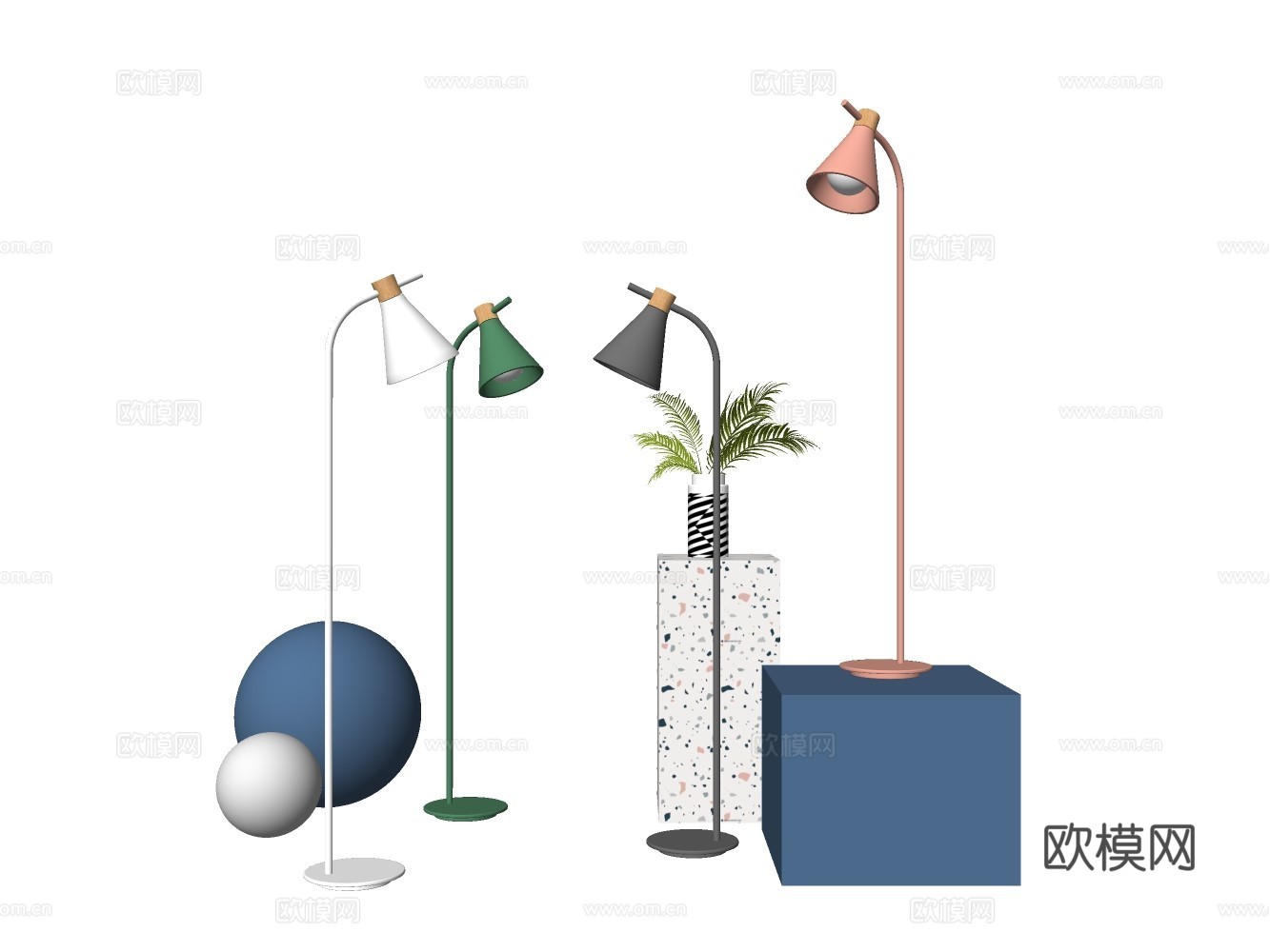 落地灯su模型