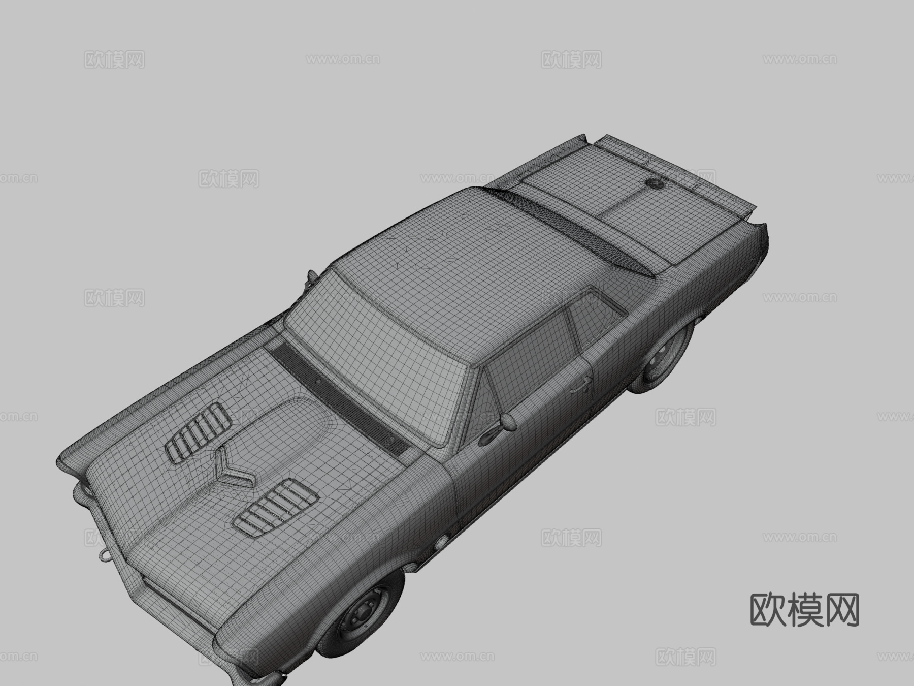 庞蒂克 GTO 肌肉车 - 电影级展示3d模型下载（渲染图3）