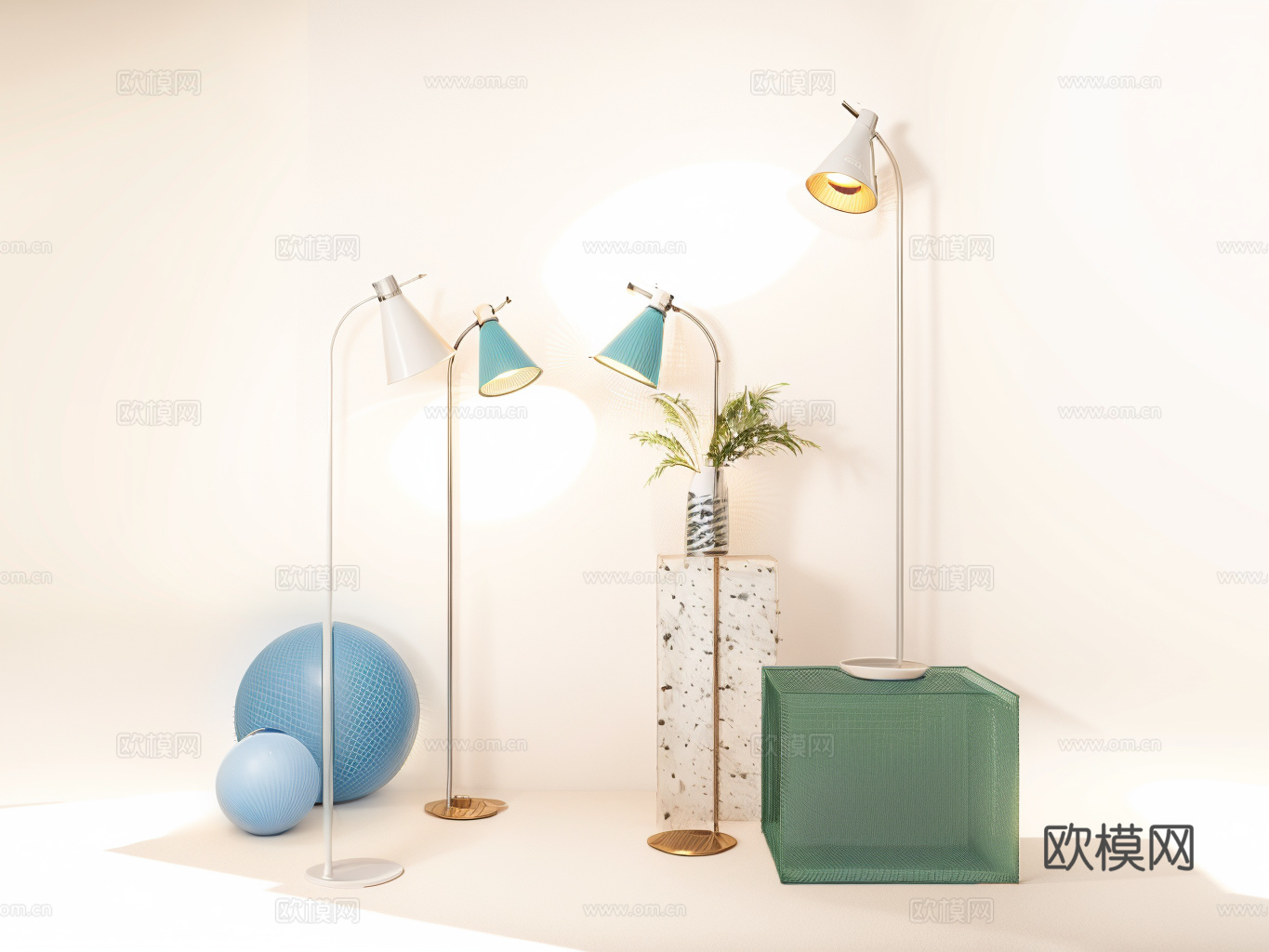 落地灯su模型
