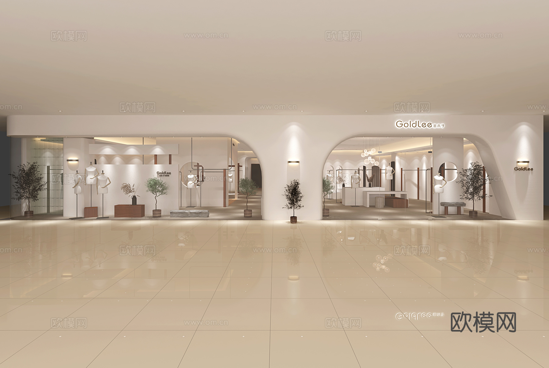 高档男装女装服装店 最新全套 效果图 施工图设计cad施工图