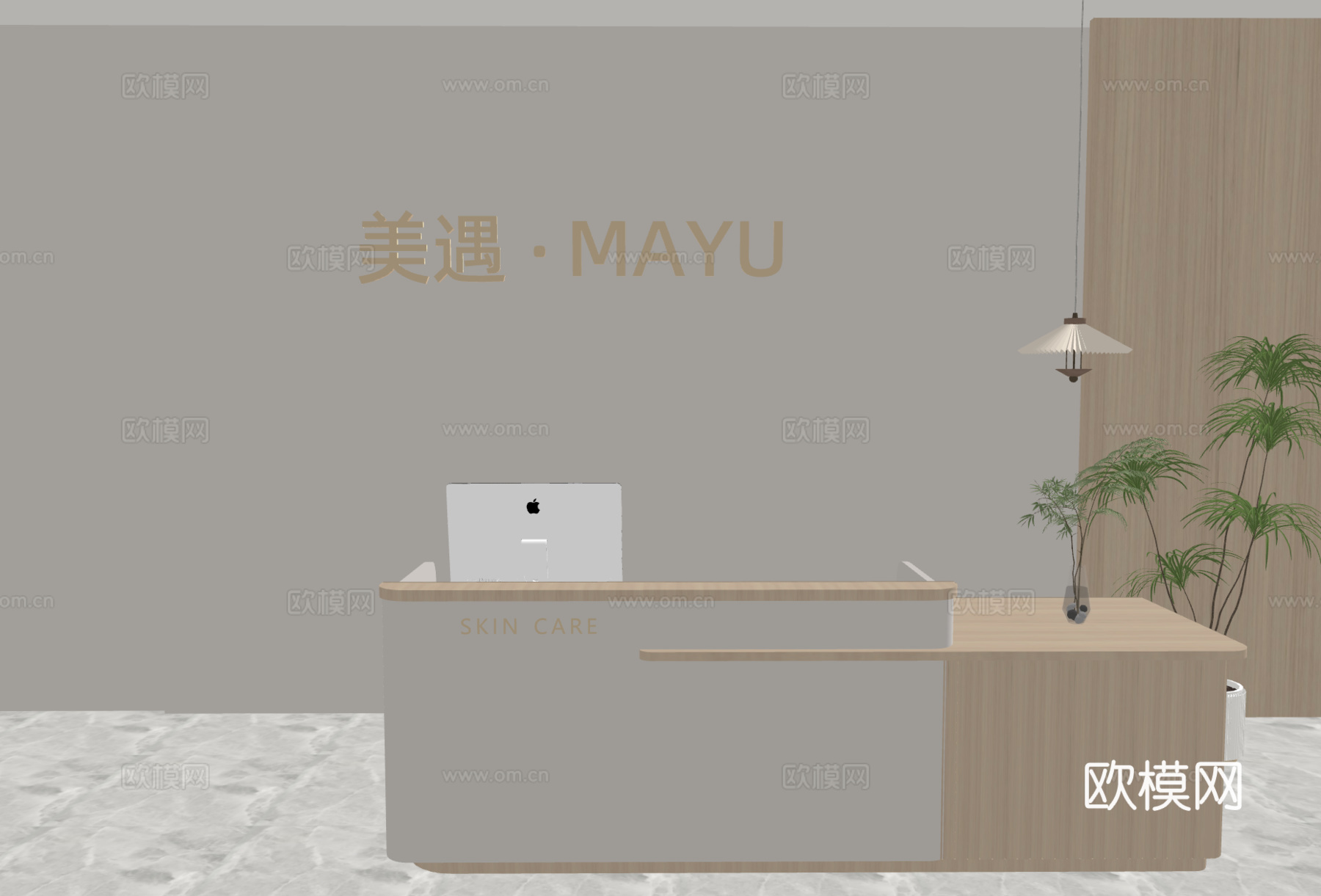 简约前台 办公前台 美容院前台 酒店前台su模型