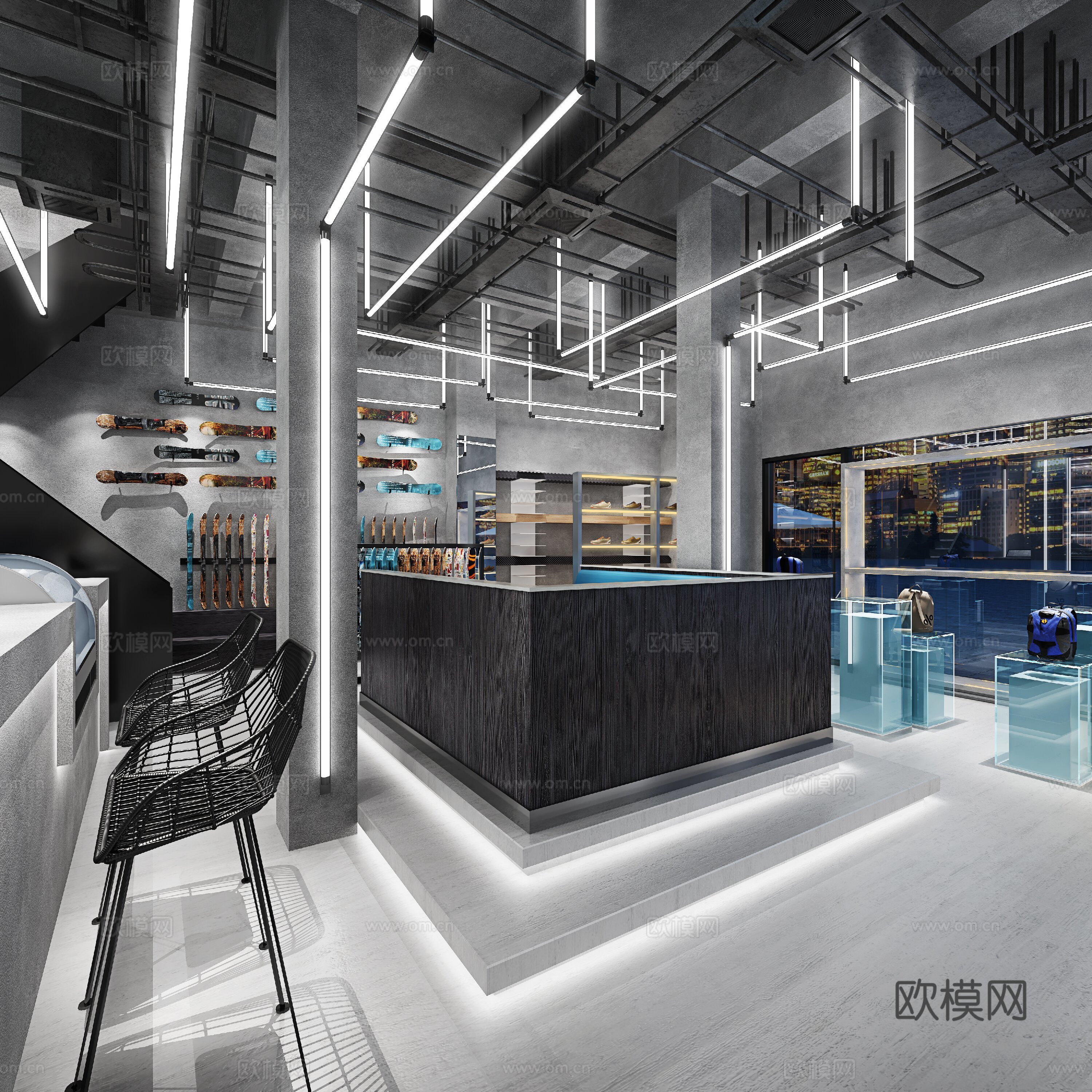 潮牌男装女装服装店 最新全套 效果图 施工图设计cad施工图