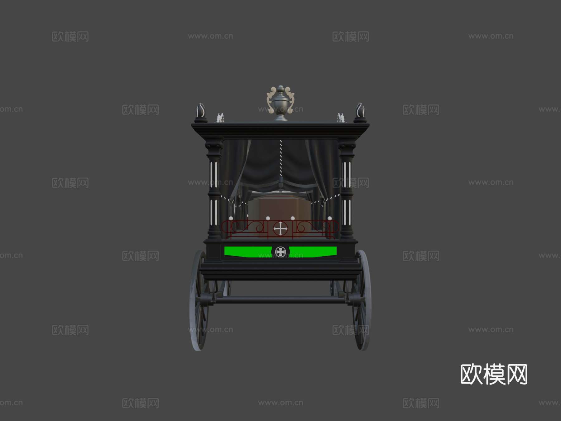 灵柩马车3d模型下载（渲染图5）