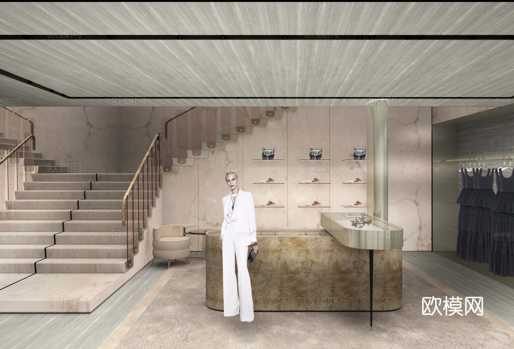 高档男装女装服装店 最新全套 效果图 施工图设计cad施工图