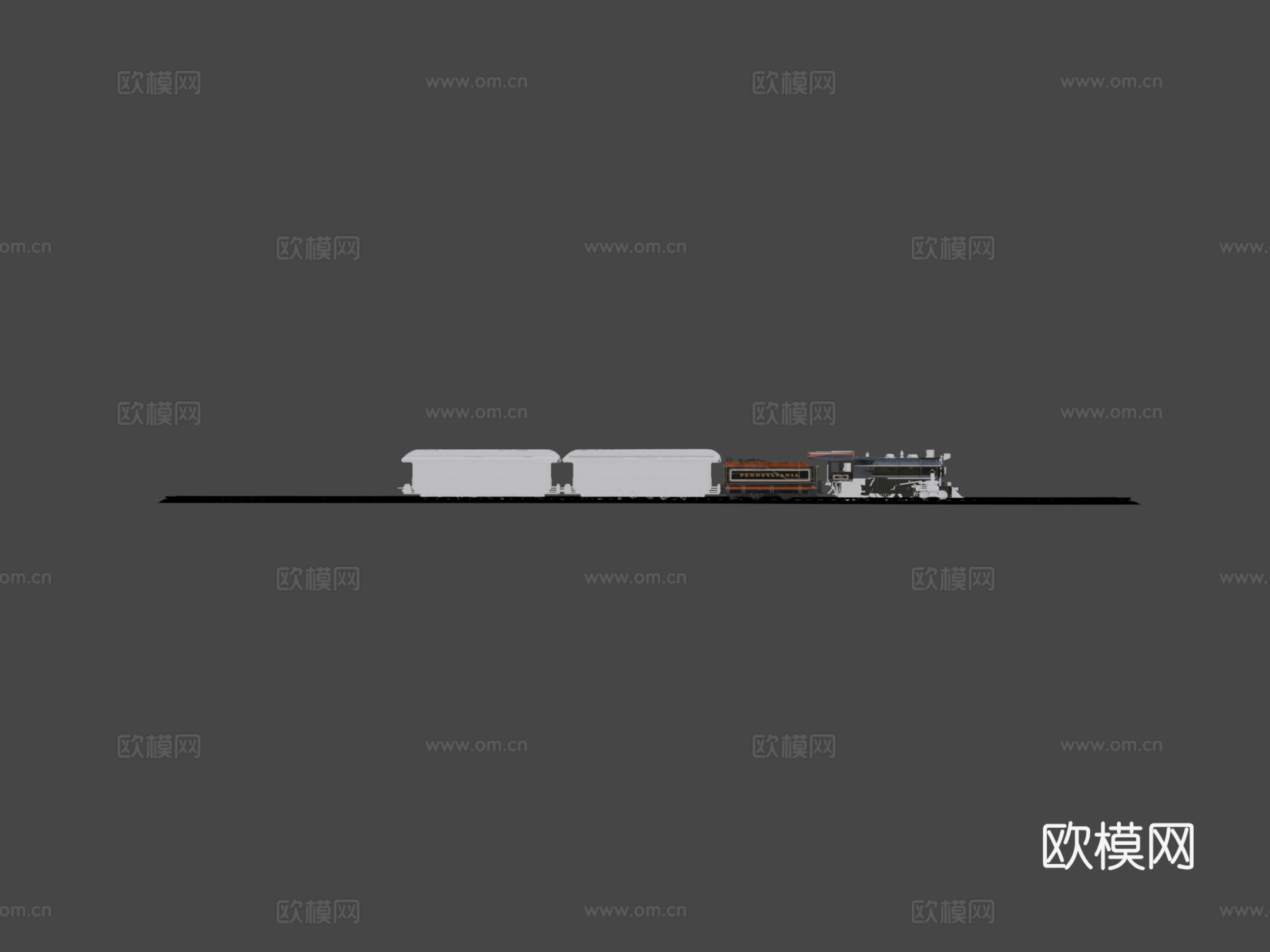 旧蒸汽火车3d模型下载（渲染图8）
