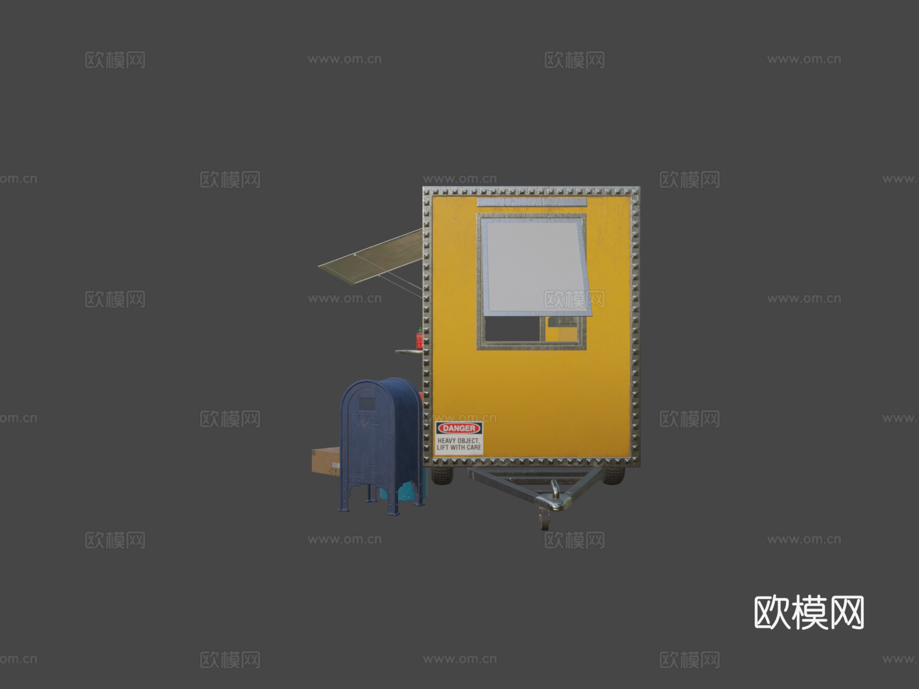 带街头资产迷你包的餐车3d模型下载（渲染图5）