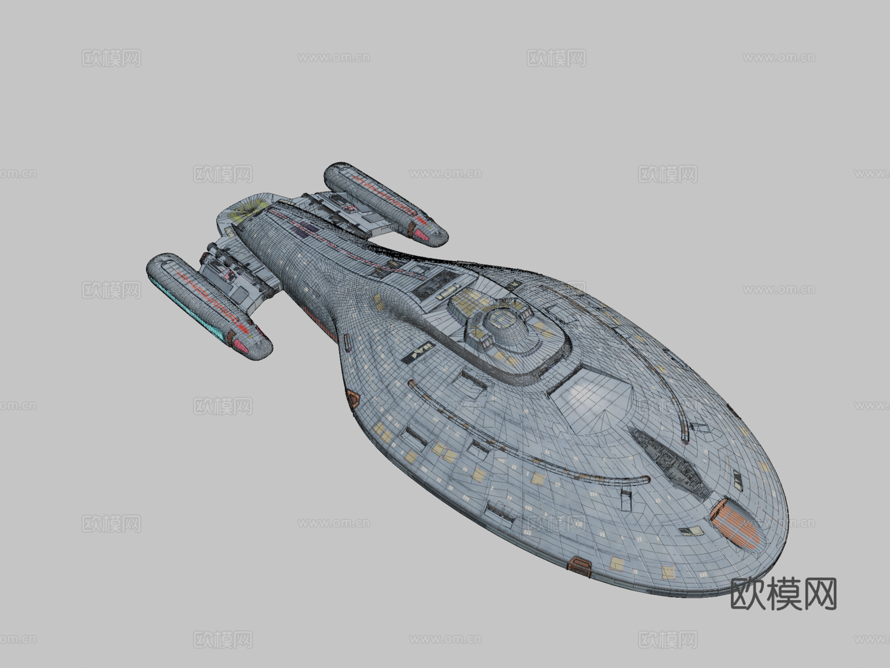 星际迷航 无畏级星舰3d模型下载（渲染图2）