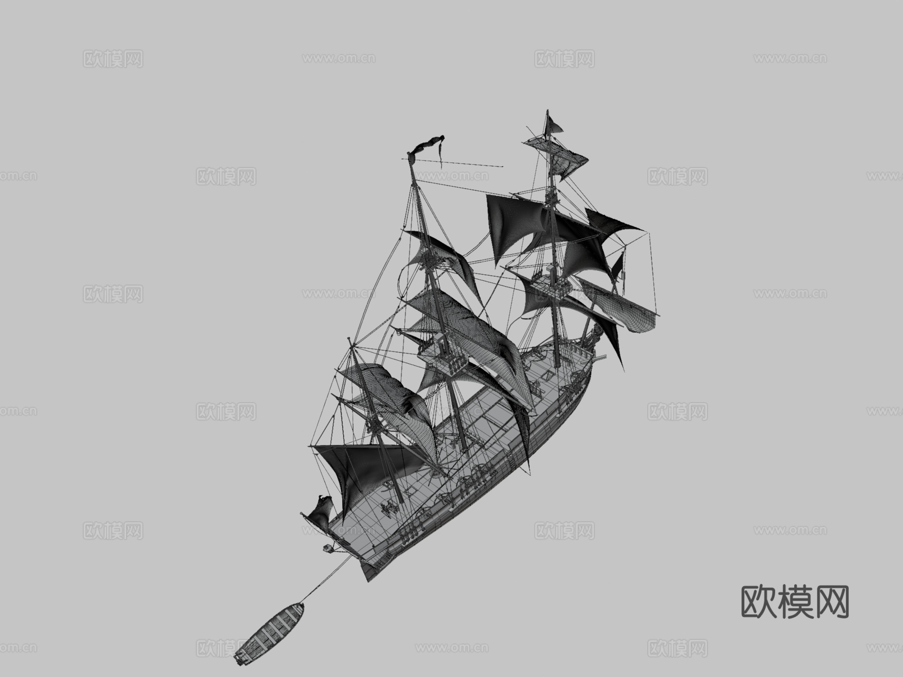 HMS AJAX3d模型下载（渲染图3）