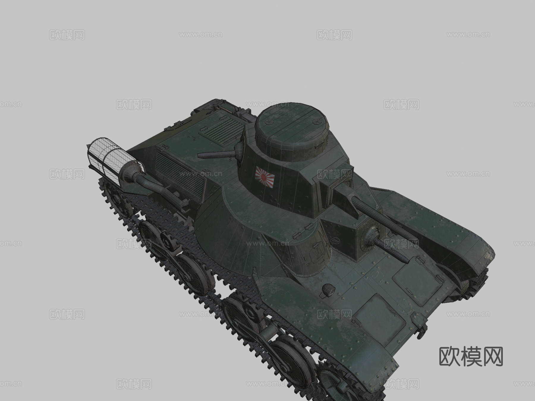 九五式轻型坦克3d模型下载（渲染图2）