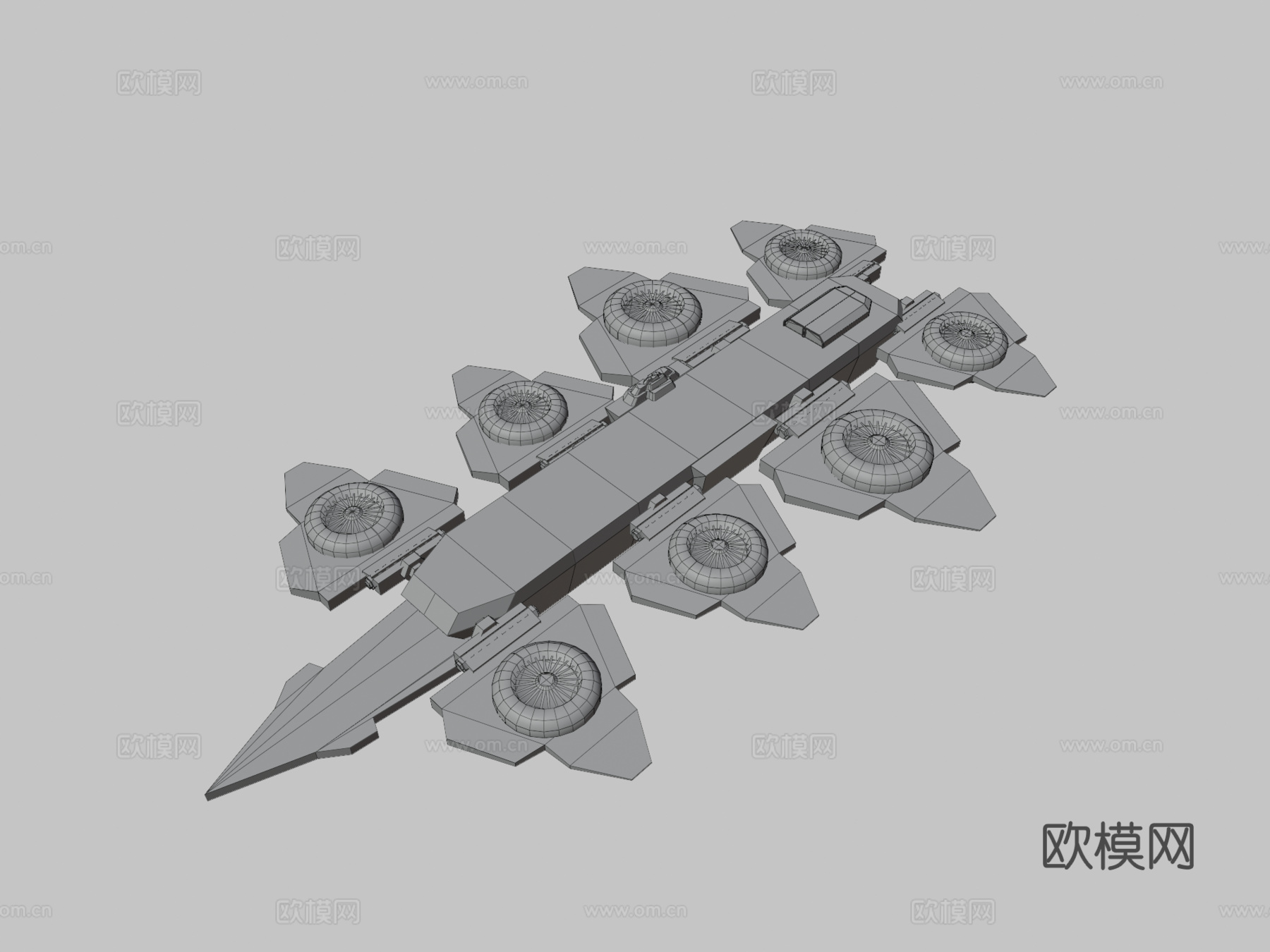 天空巡洋舰3d模型下载（渲染图3）