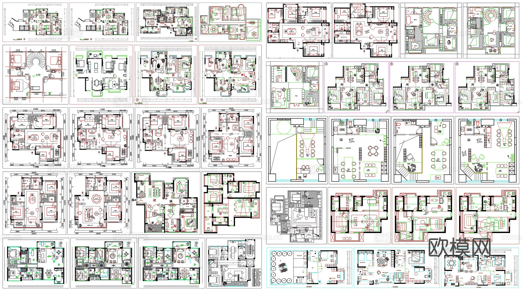CAD户型优化家装户型图室内设计平面布置家具布局图CAD素材cad施工图