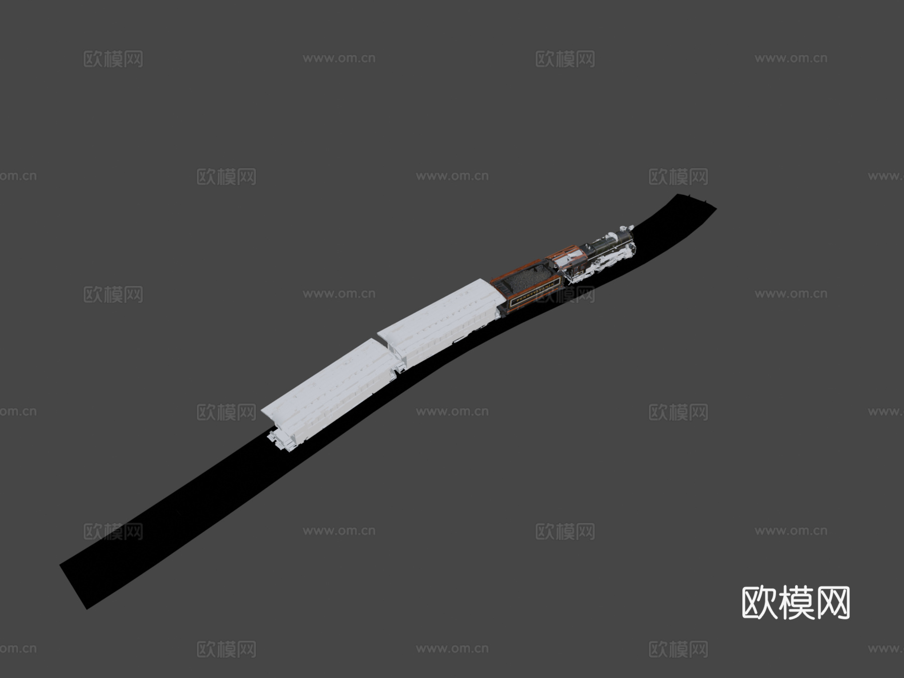 旧蒸汽火车3d模型下载（渲染图5）