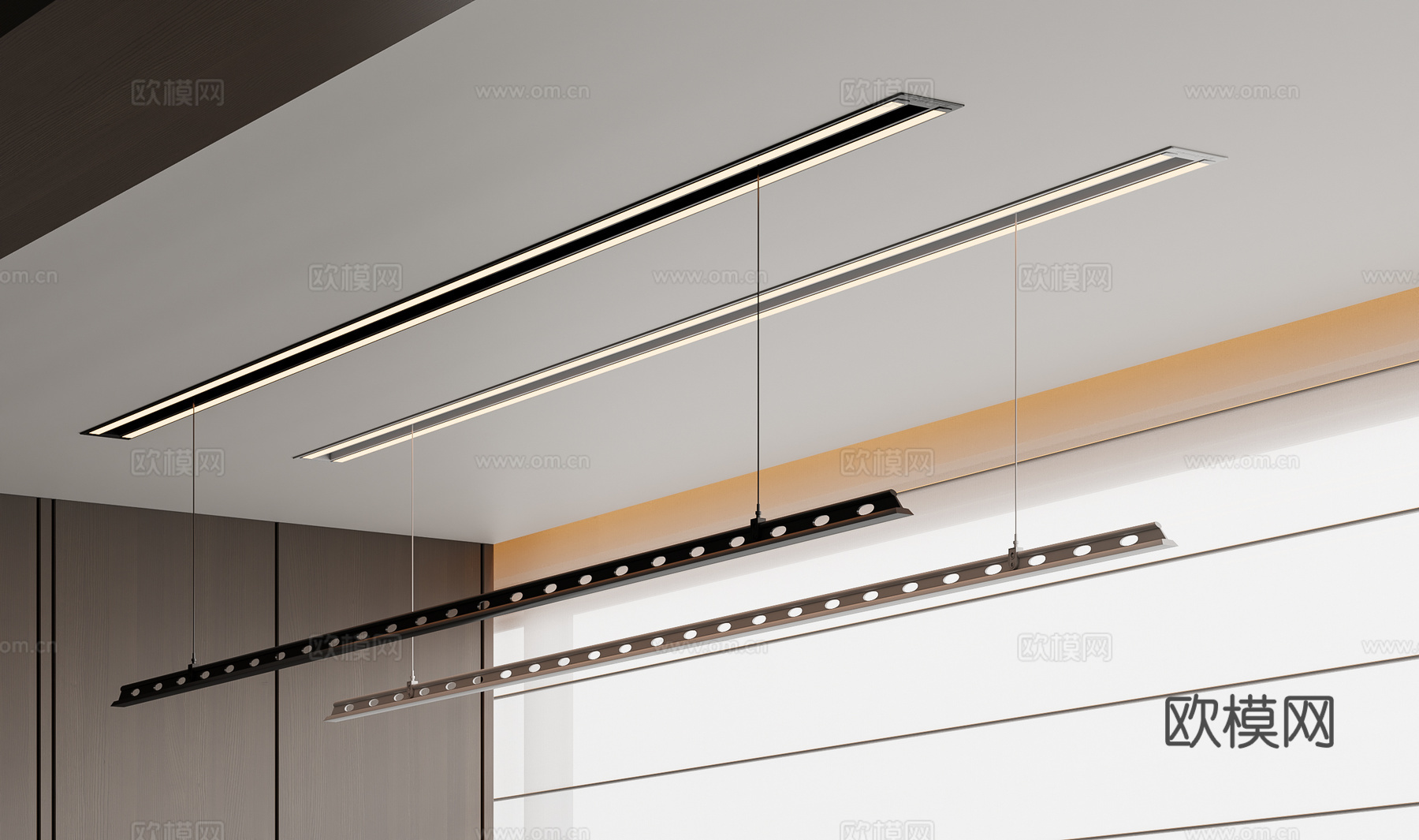 现代晾衣架 隐形晾衣架su模型