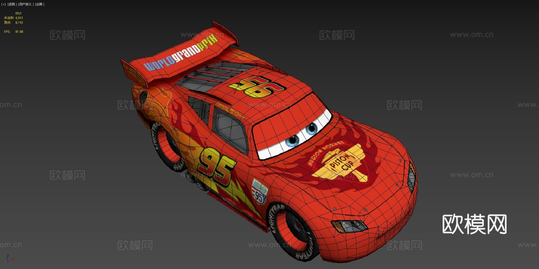 闪电麦昆 (WGP 定制版)3d模型下载（渲染图4）