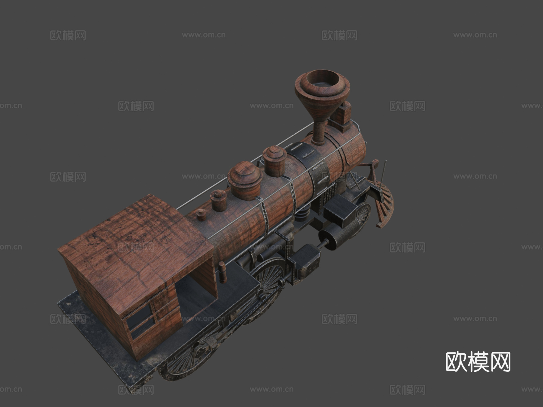 老式机械火车3d模型下载（渲染图8）