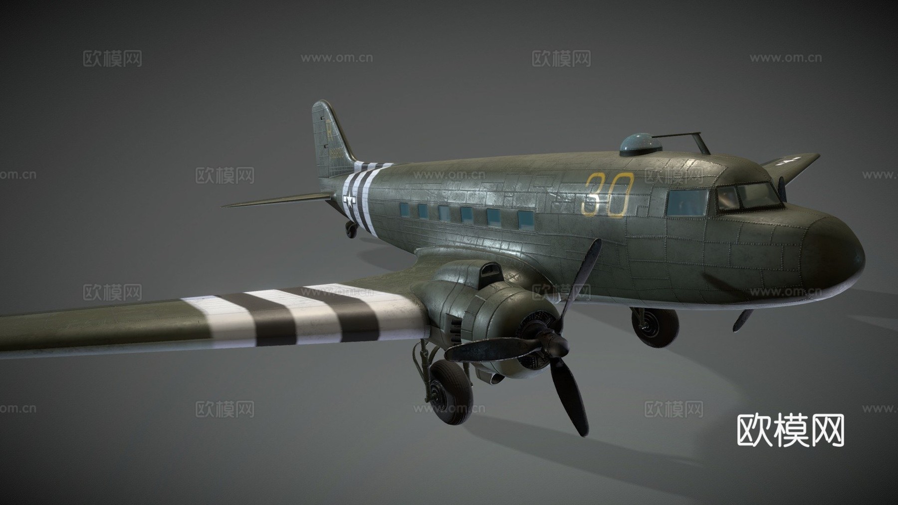 逃离德国 - 道格拉斯 C-47 空中列车3d模型下载（渲染图1）