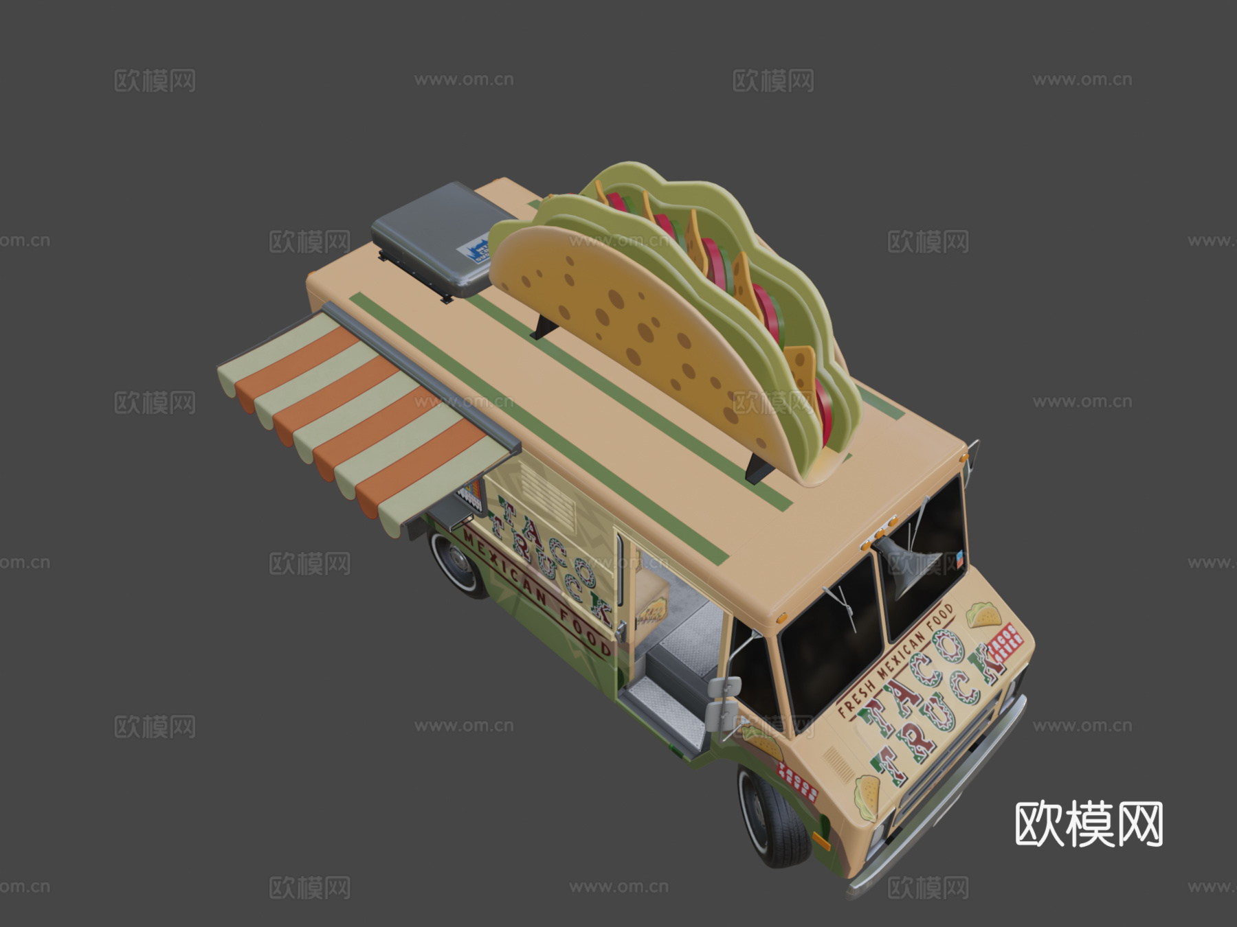 塔可食品卡车3d模型下载（渲染图8）