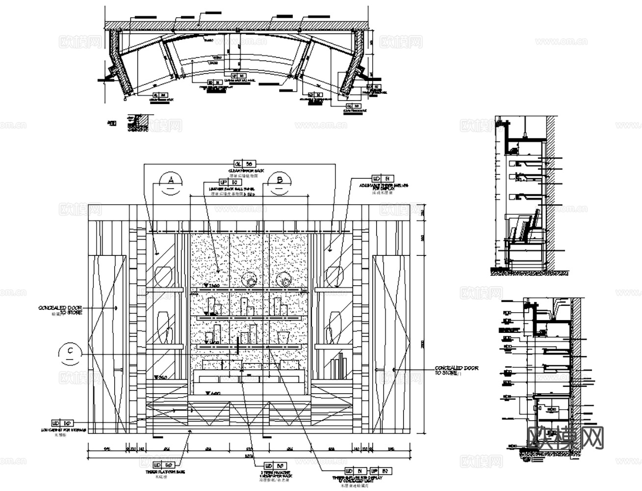 30套酒柜展示柜等CAD节点图大样图详图最新整理合集cad施工图