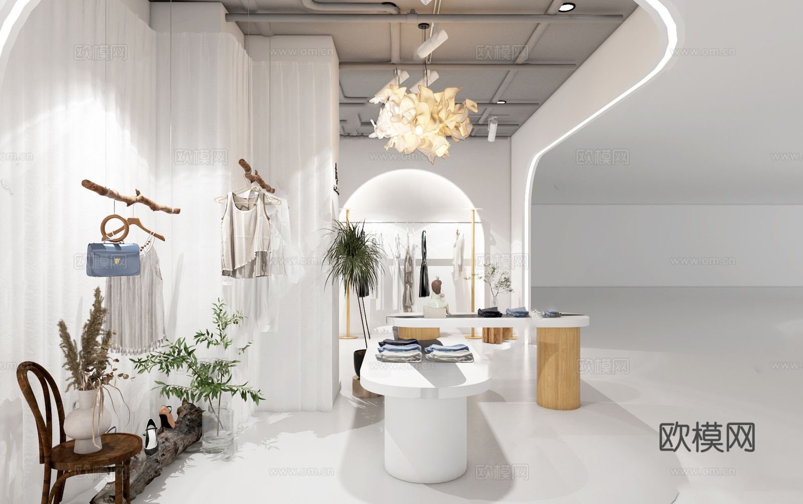 潮牌男装女装服装店 最新全套 效果图 施工图设计cad施工图