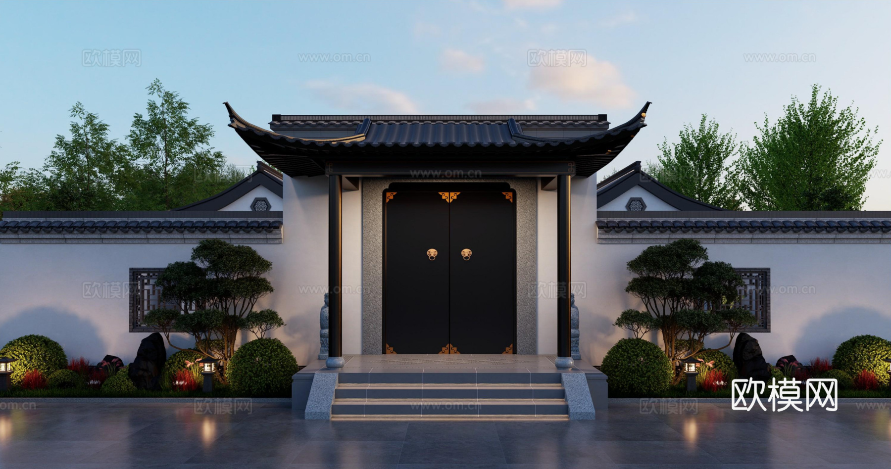 中式四合院su模型