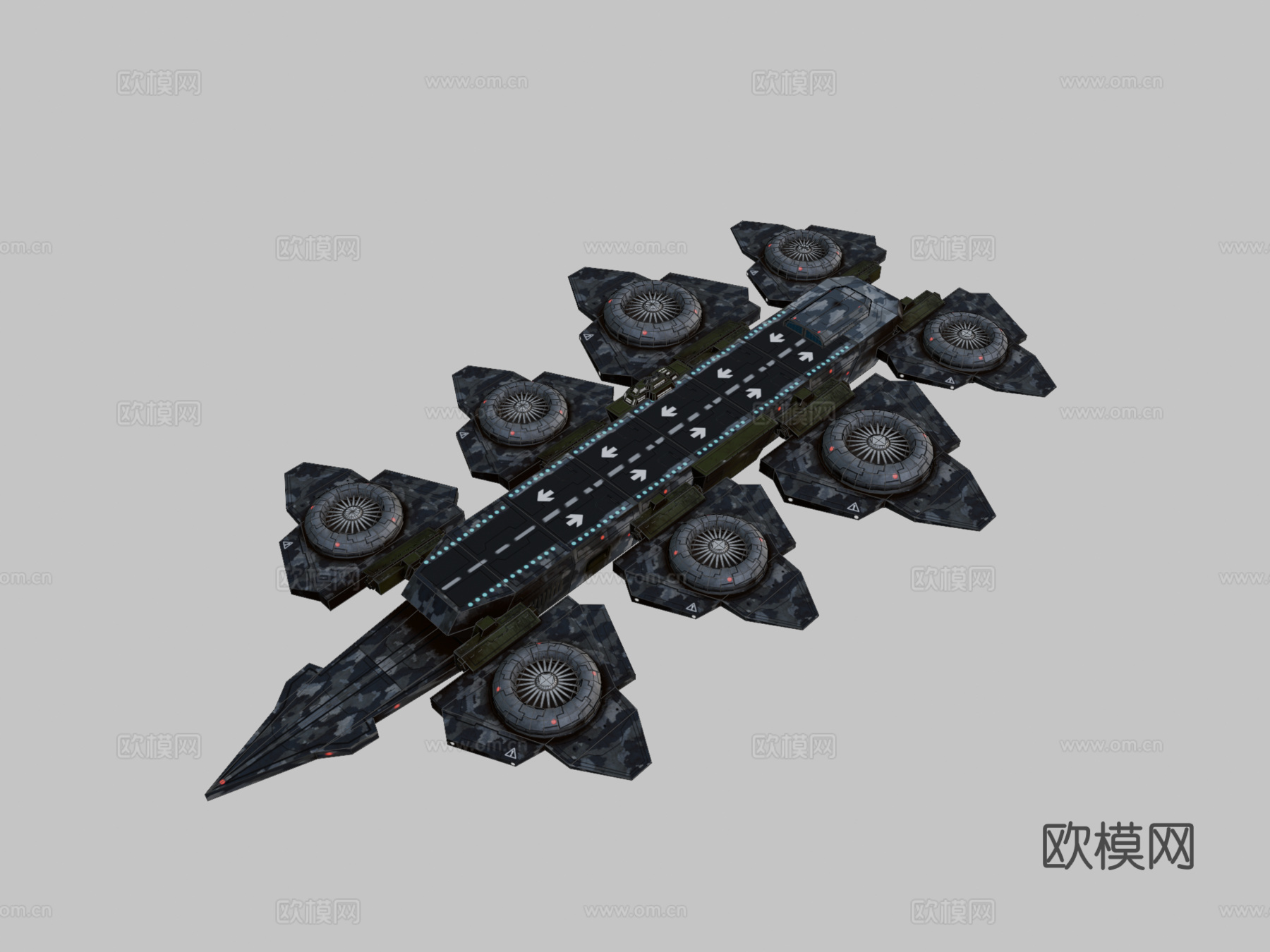 天空巡洋舰3d模型下载（渲染图2）