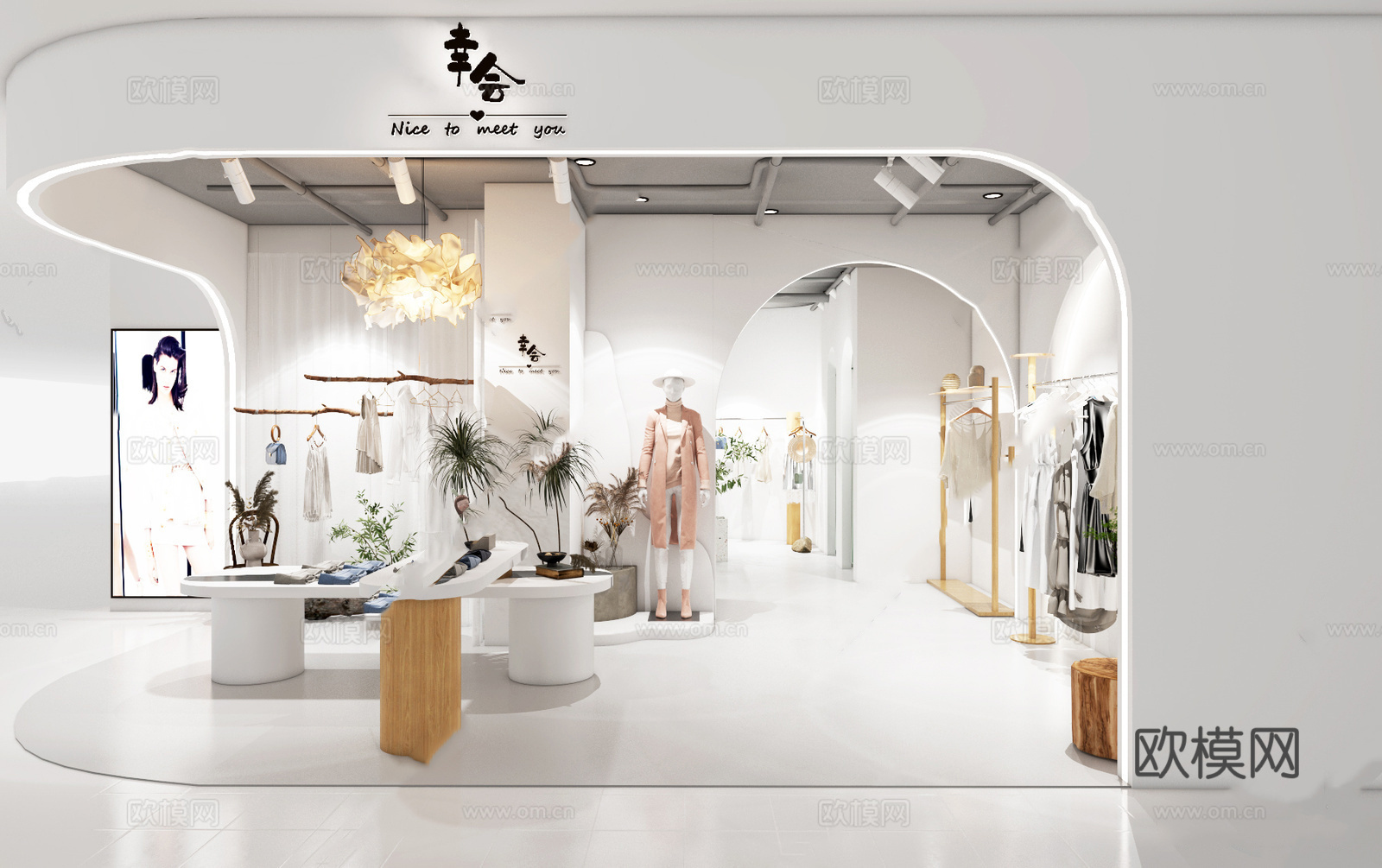 潮牌男装女装服装店 最新全套 效果图 施工图设计cad施工图