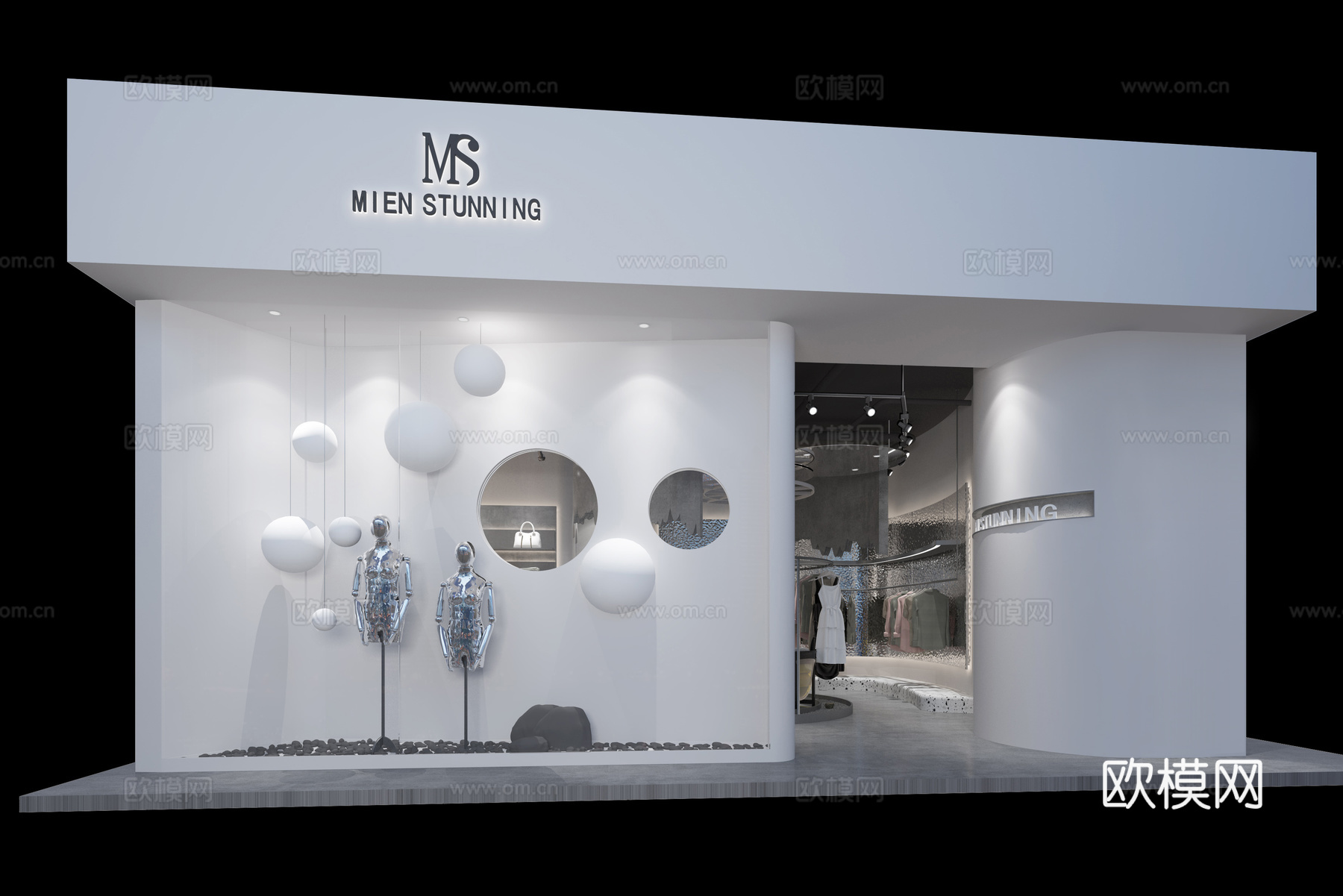 潮牌男装女装服装店 最新全套 效果图 施工图设计cad施工图