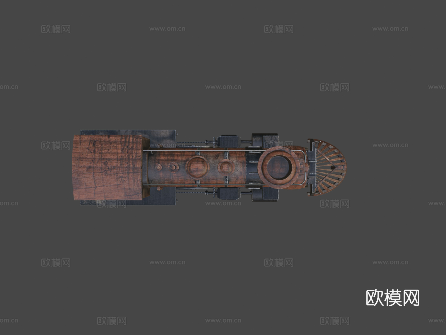 老式机械火车3d模型下载（渲染图5）