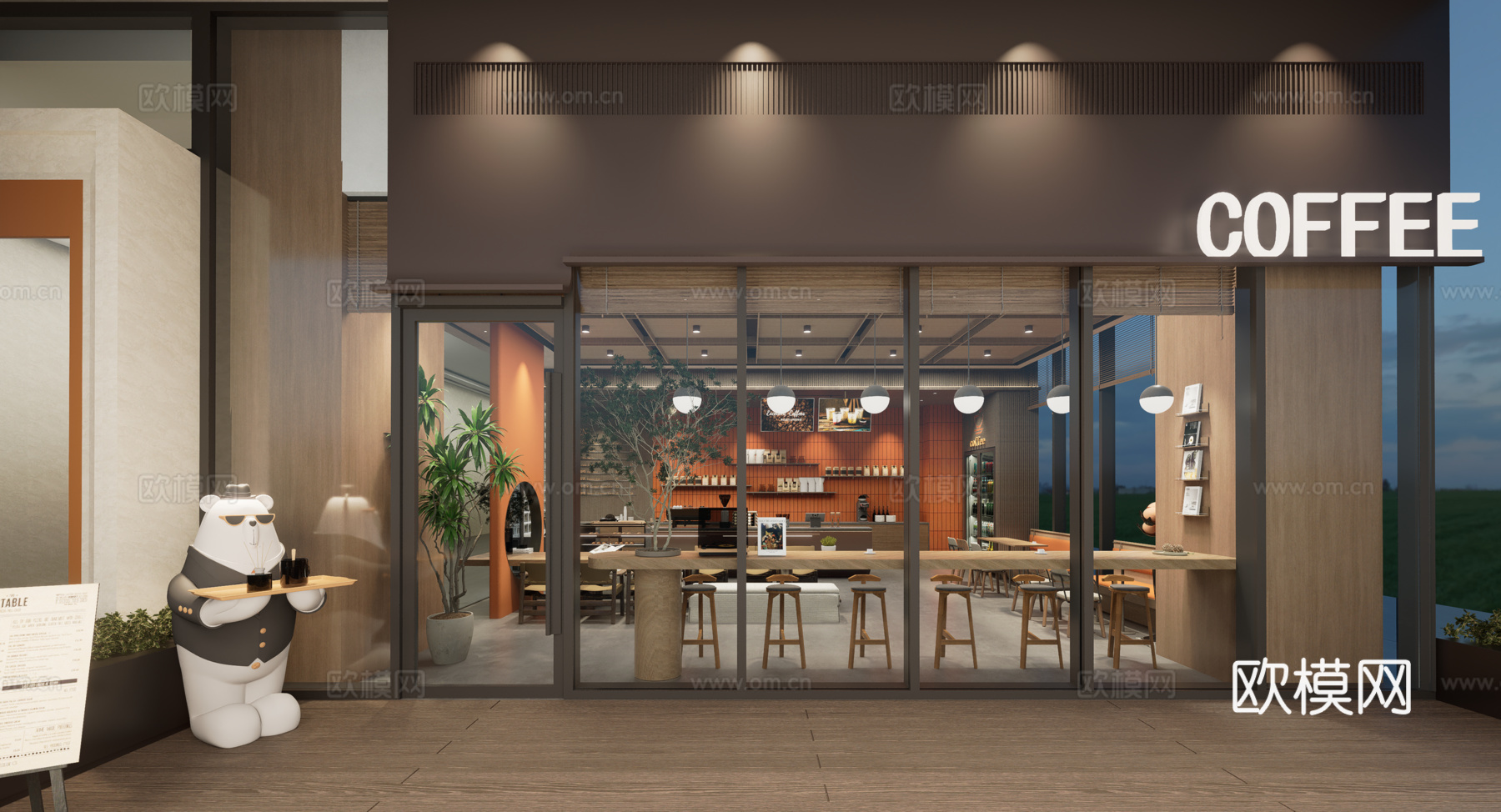 现代咖啡店su模型