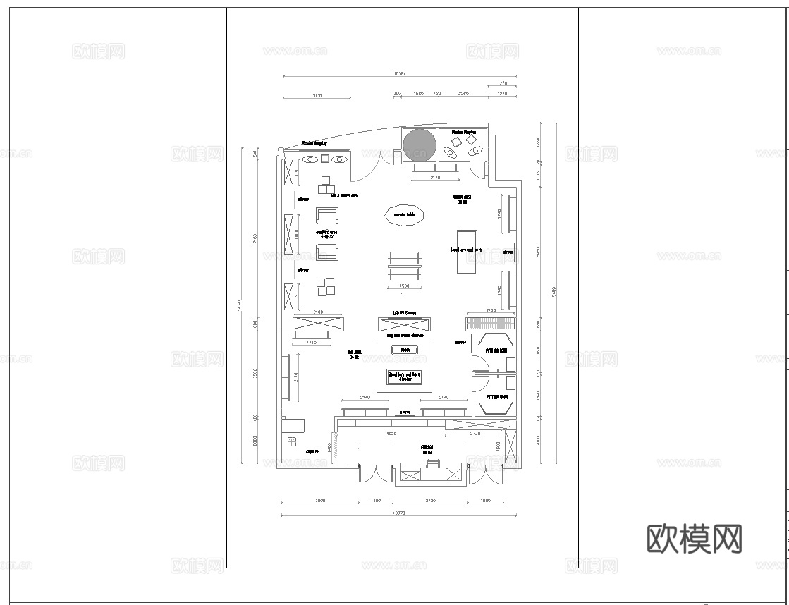 高档男装女装服装店 最新全套 效果图 施工图设计cad施工图