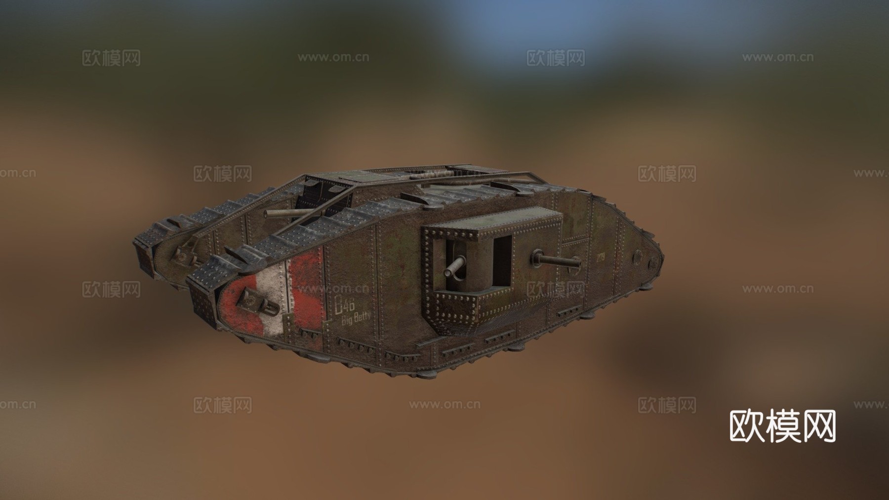 第一次世界大战坦克3d模型下载（渲染图1）