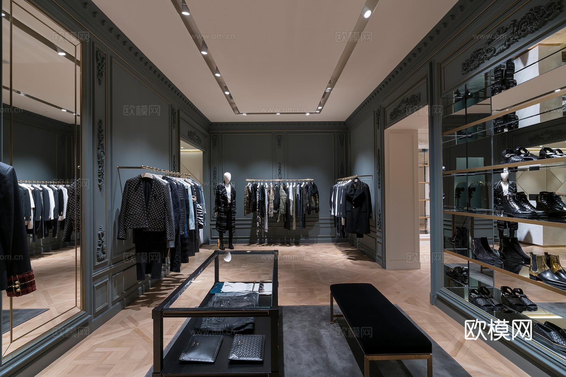 高档男装女装服装店 最新全套 效果图 施工图设计cad施工图