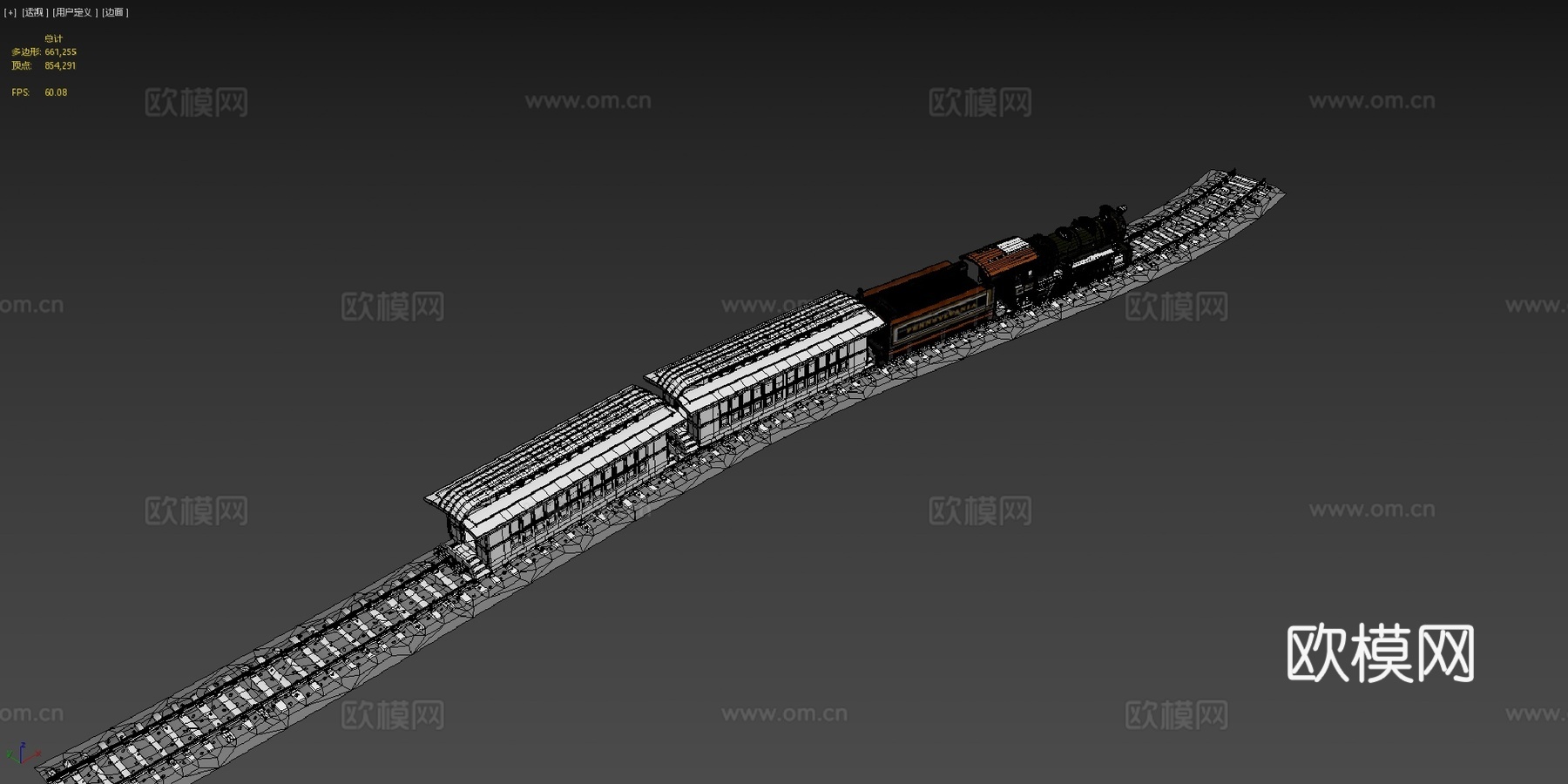旧蒸汽火车3d模型下载（渲染图4）