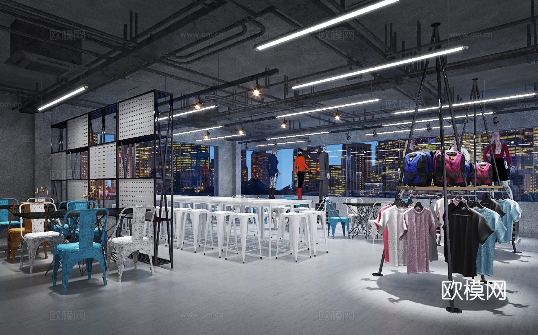 潮牌男装女装服装店 最新全套 效果图 施工图设计cad施工图