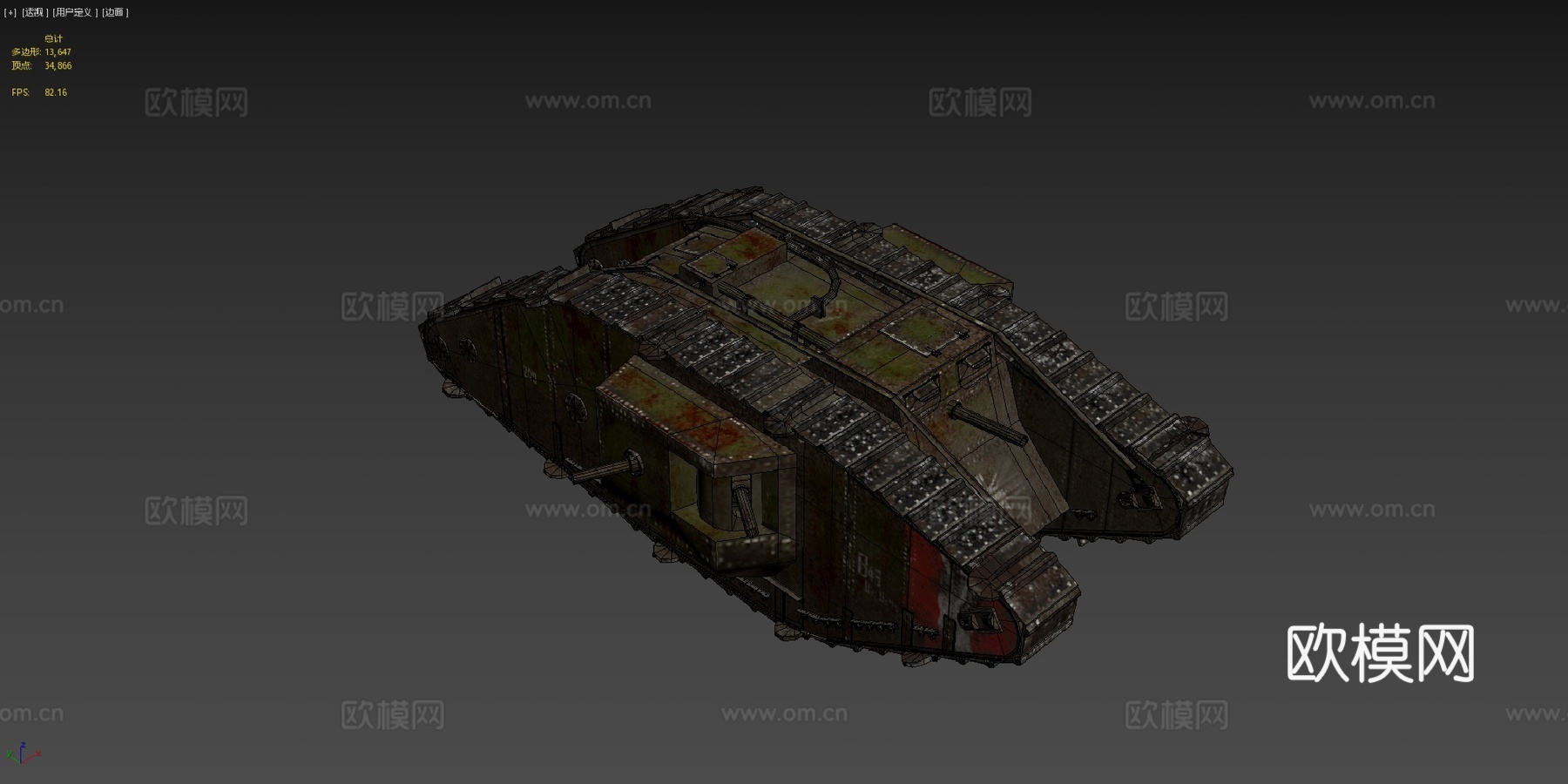 第一次世界大战坦克3d模型下载（渲染图4）