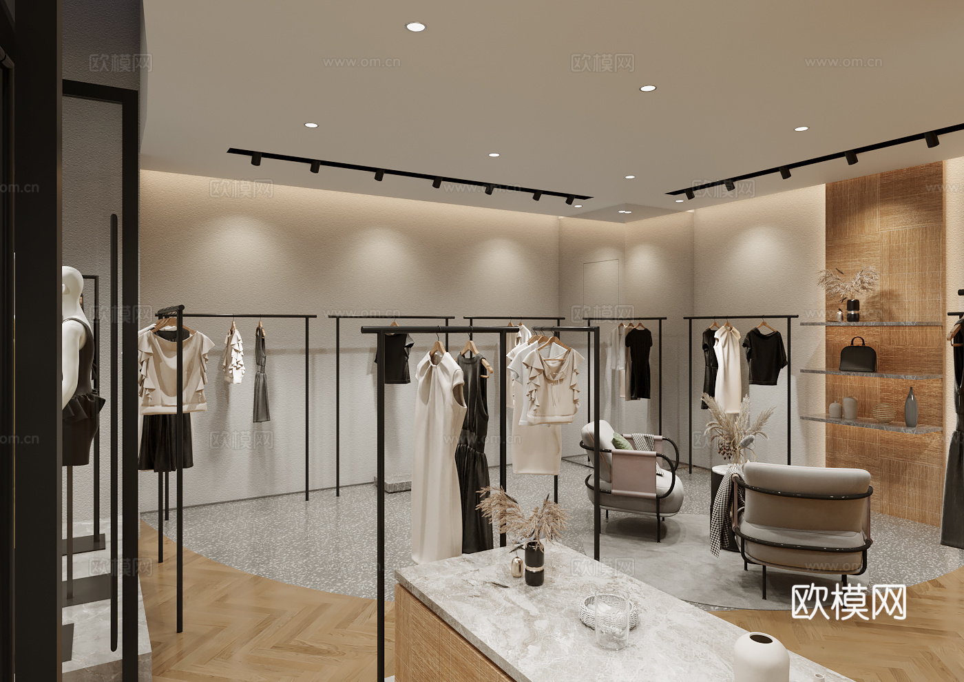 高档男装女装服装店 最新全套 效果图 施工图设计cad施工图