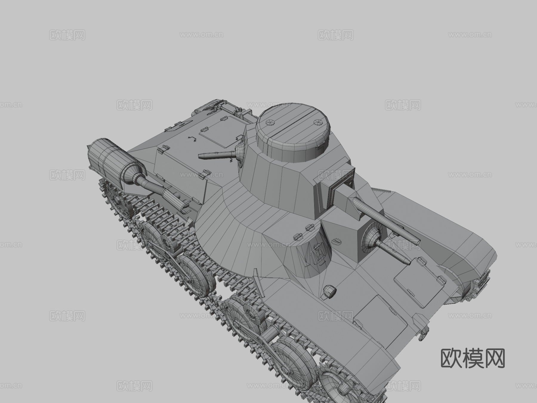 九五式轻型坦克3d模型下载（渲染图3）