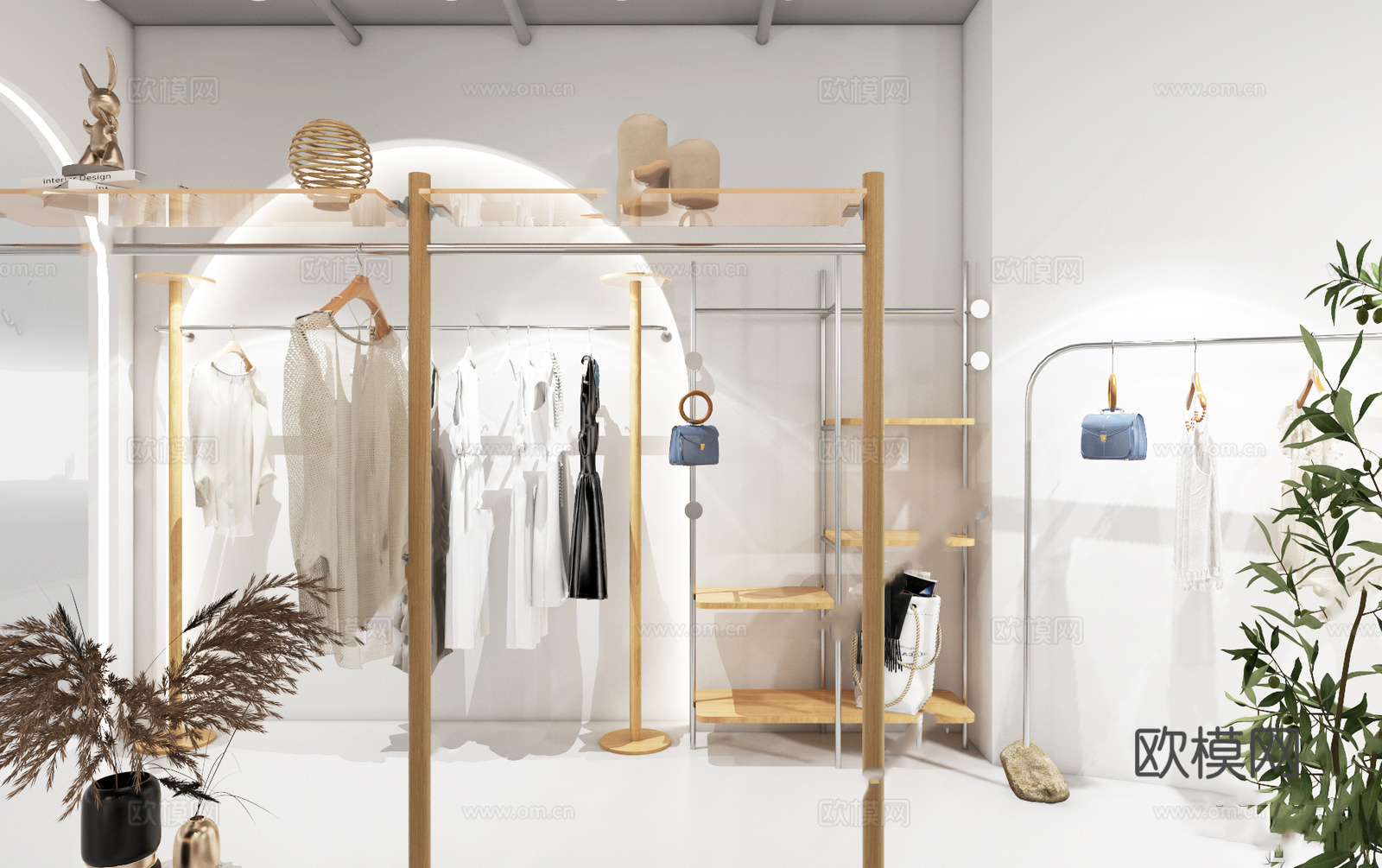 潮牌男装女装服装店 最新全套 效果图 施工图设计cad施工图