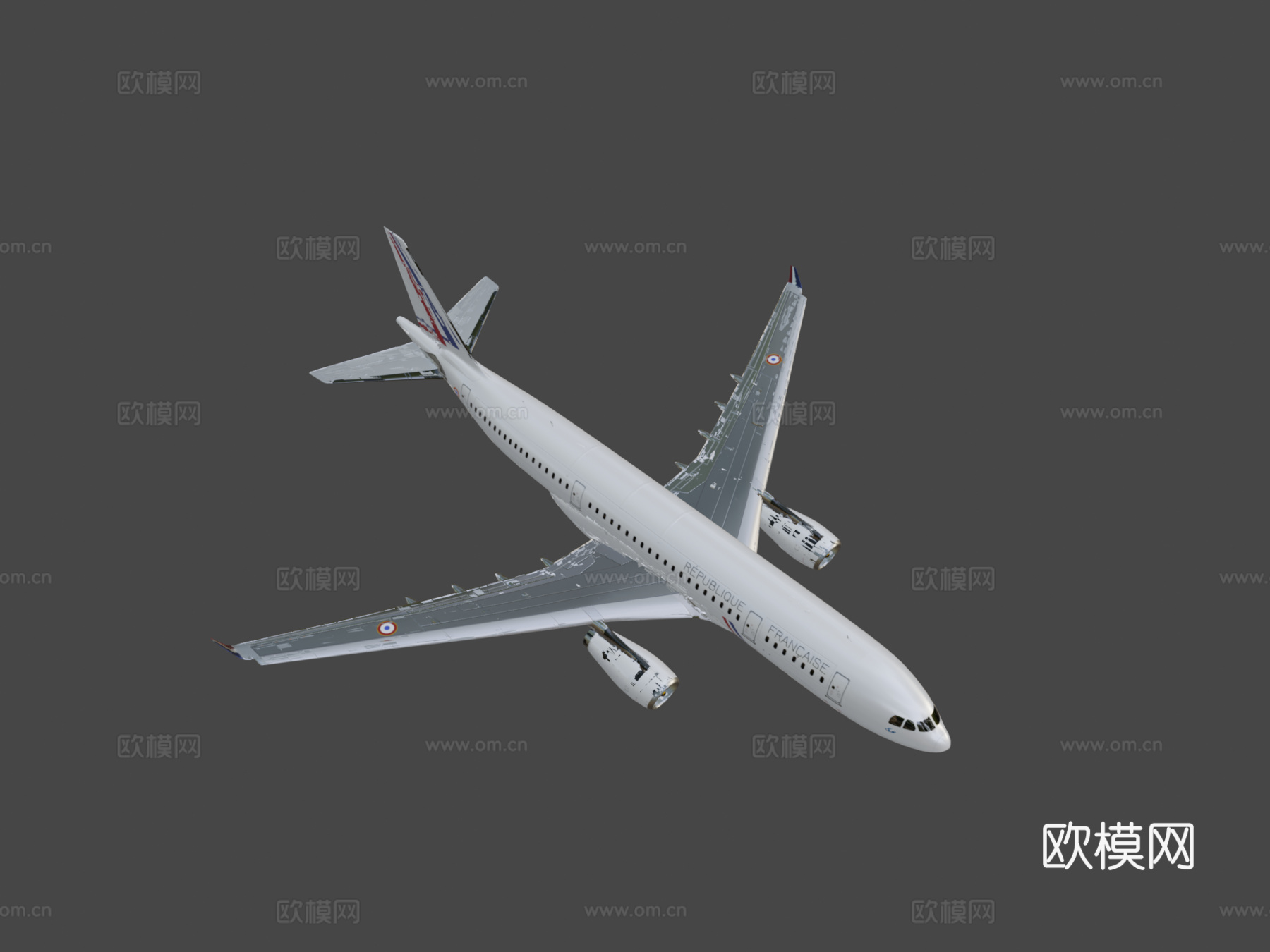 空客A330-200飞机3d模型下载（渲染图7）
