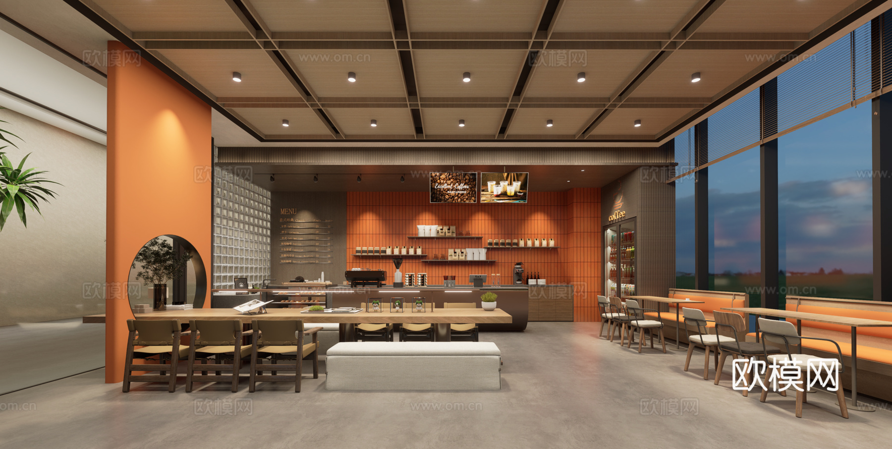 现代咖啡店su模型