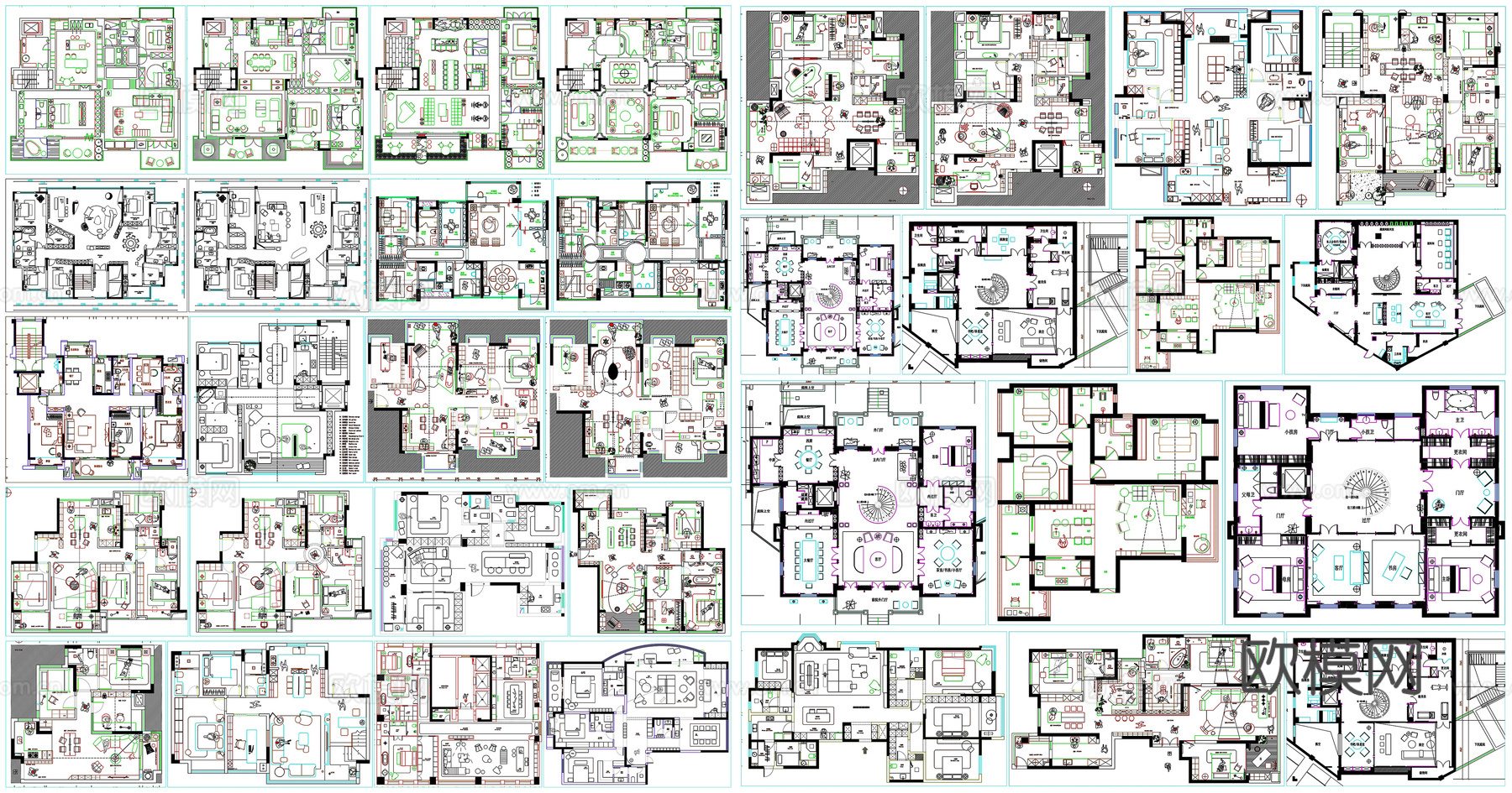 户型优化家装户型图室内设计平面布置家具布局图方案CAD素材图cad施工图