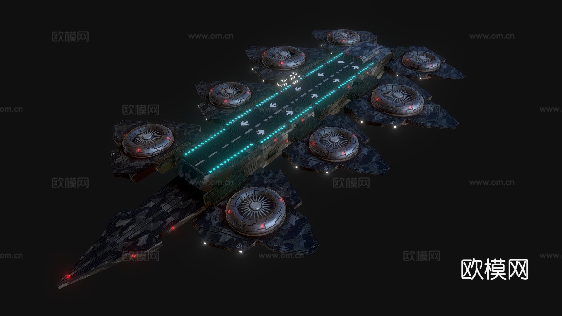 天空巡洋舰3d模型下载（渲染图1）