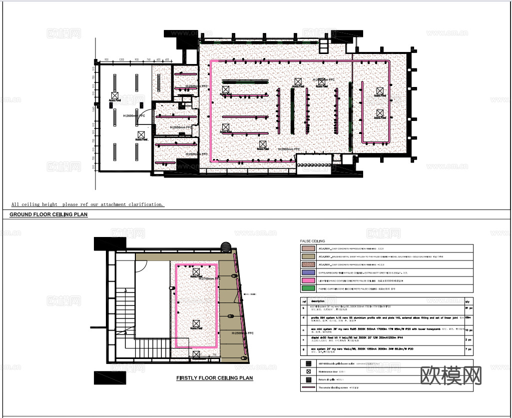 高档男装女装服装店 最新全套 效果图 施工图设计cad施工图