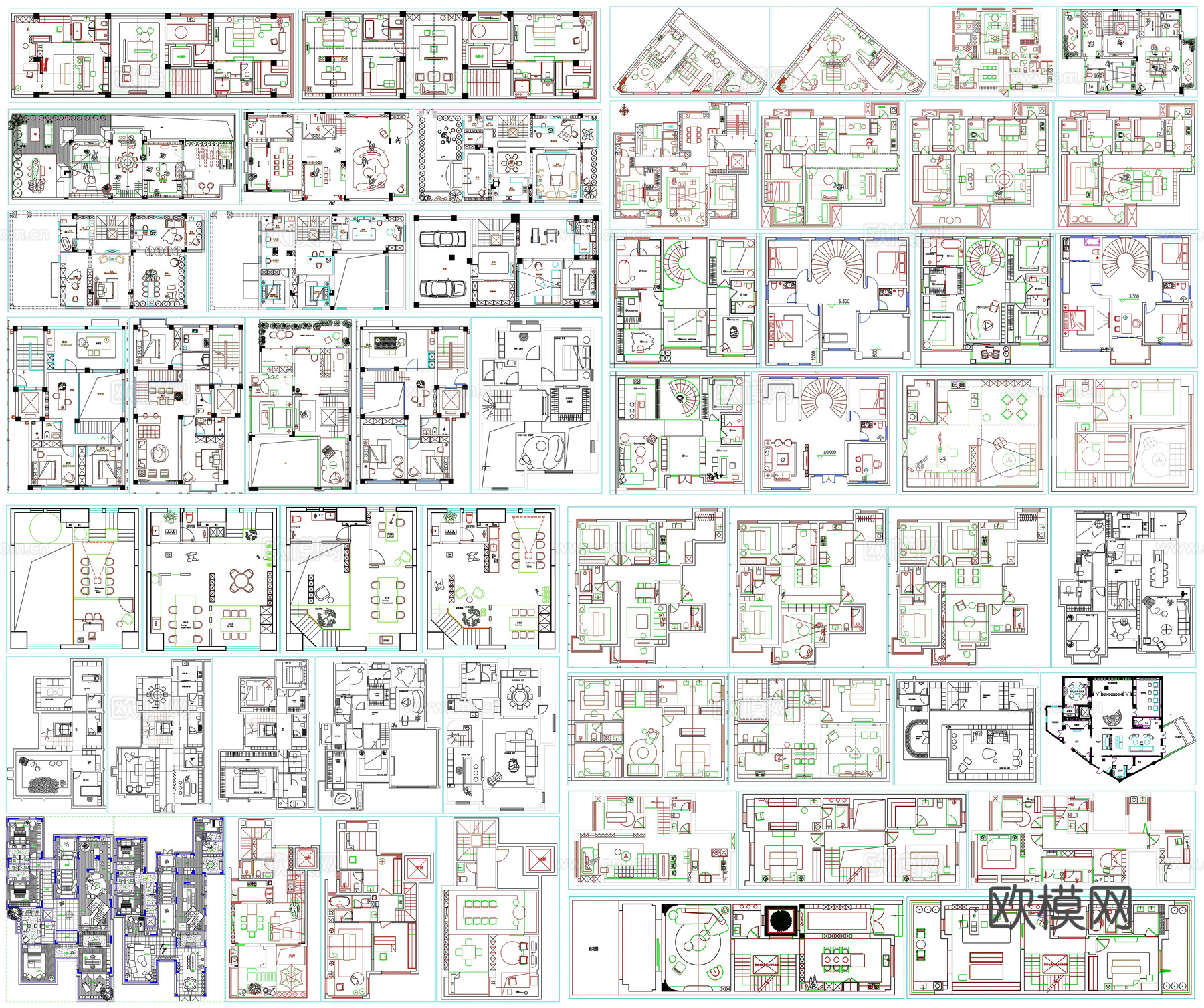 户型优化家装户型图室内设计平面布置家具布局图方案CAD素材图cad施工图