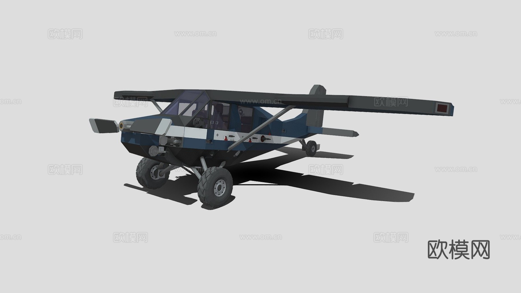 曲柄灌木飞机3d模型下载（渲染图1）