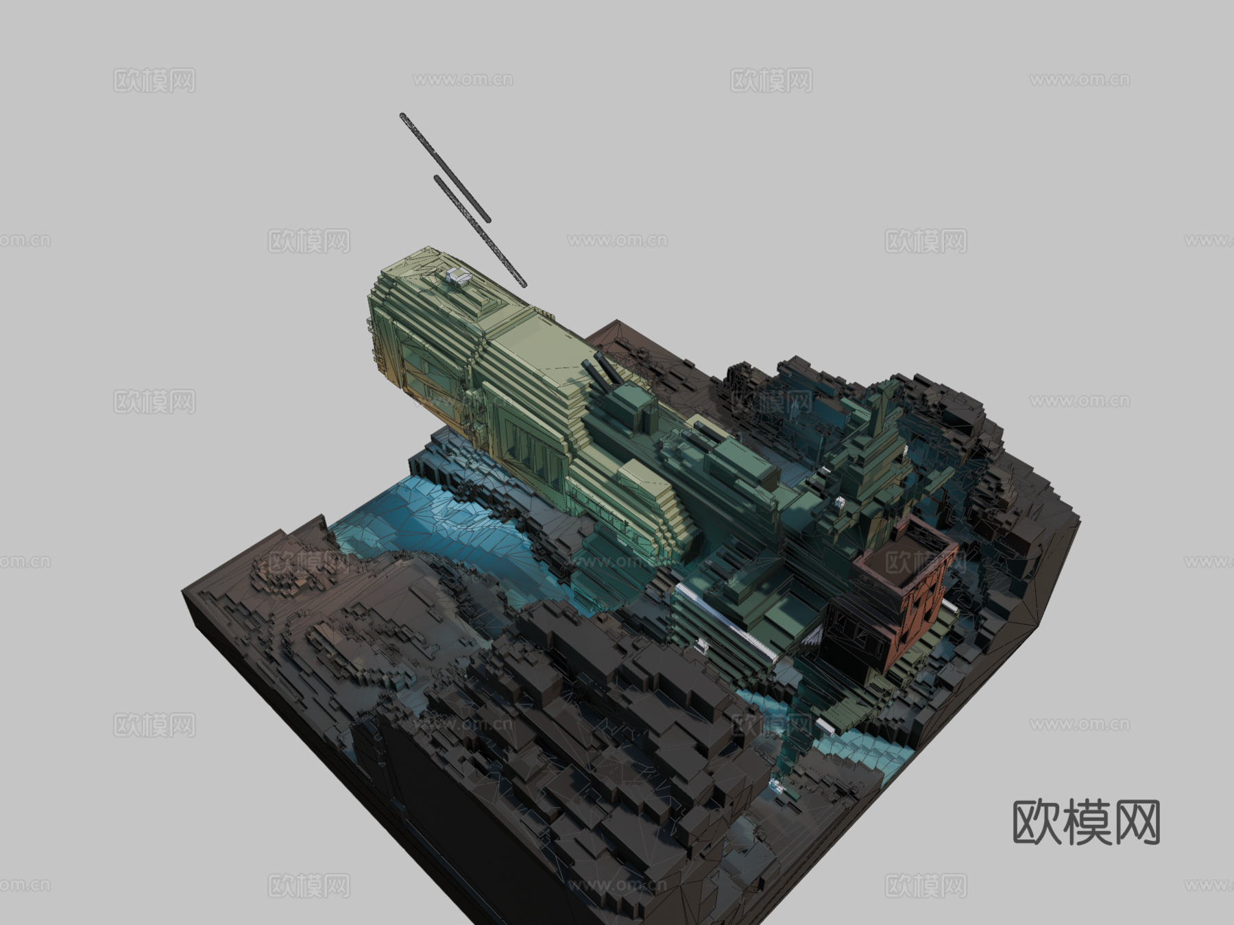 阿卡迪亚宇宙飞船3d模型下载（渲染图2）