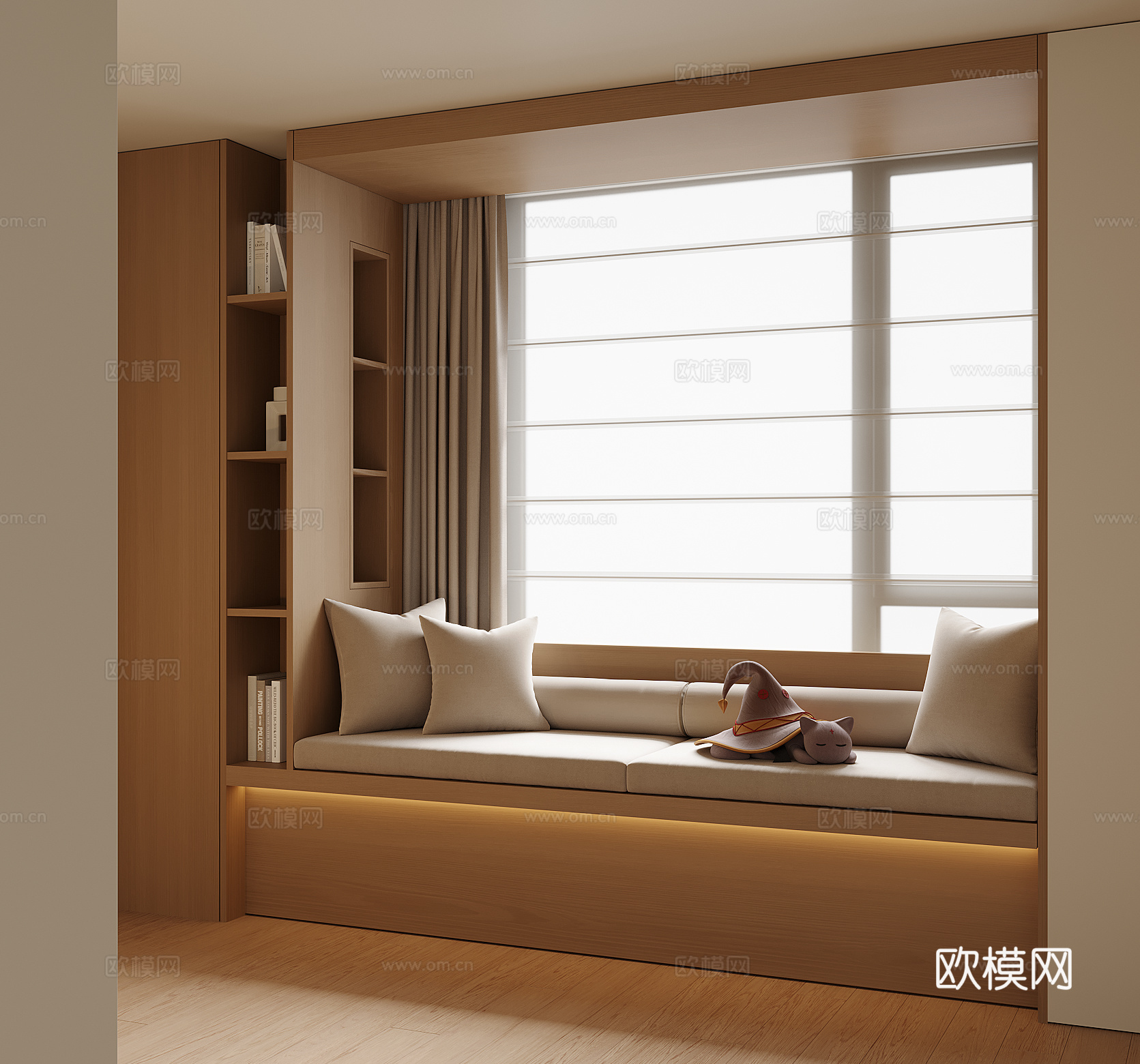 现代飘窗柜su模型