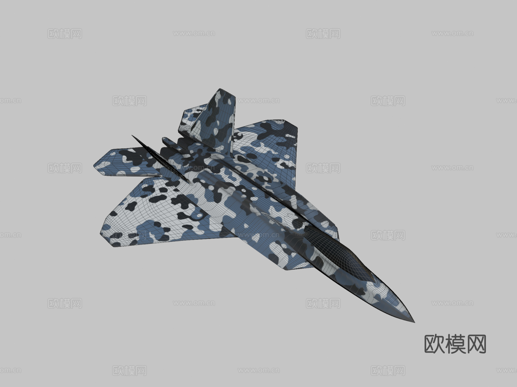 F22 猛禽3d模型下载（渲染图2）
