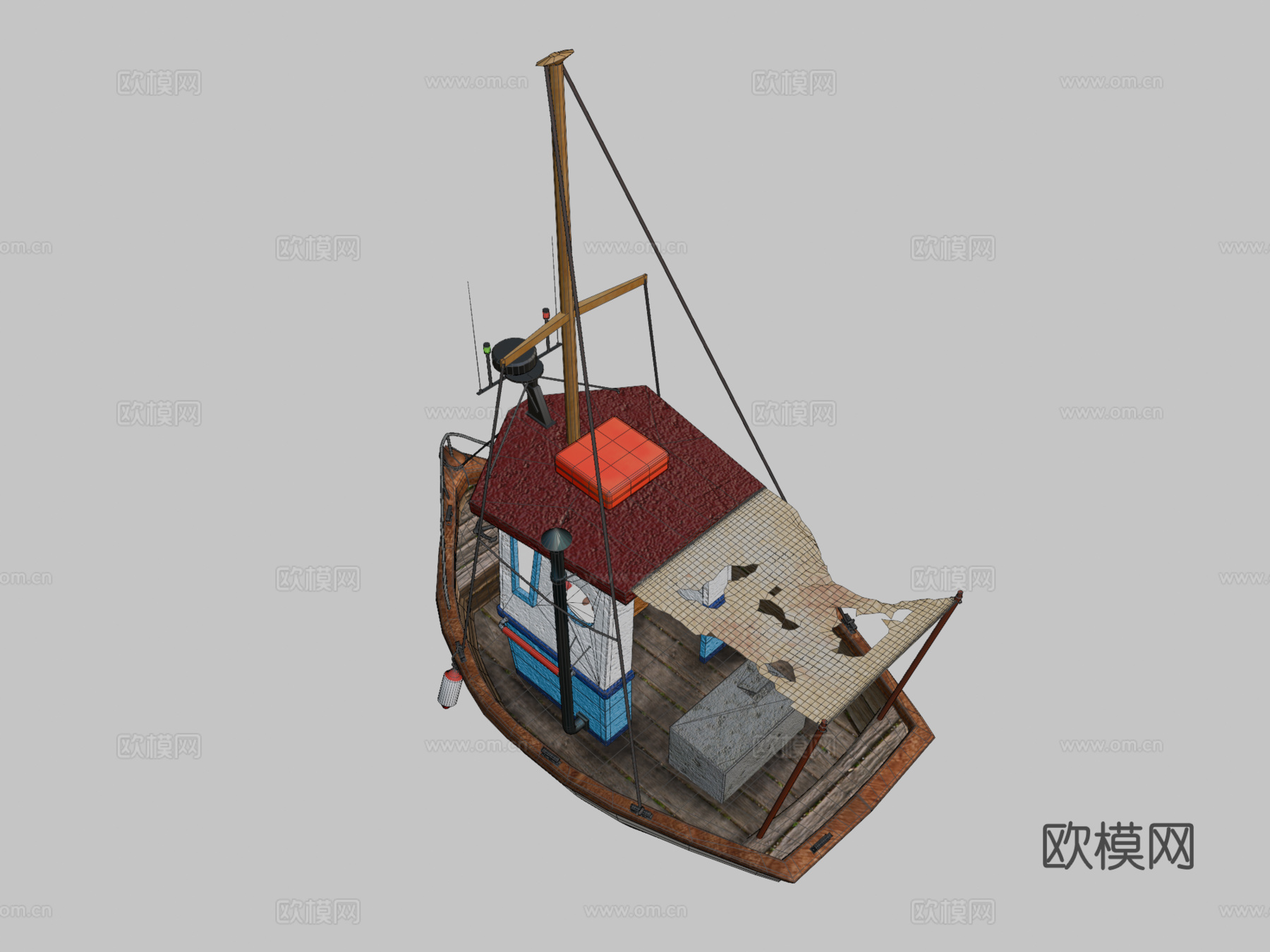 船3d模型下载（渲染图2）